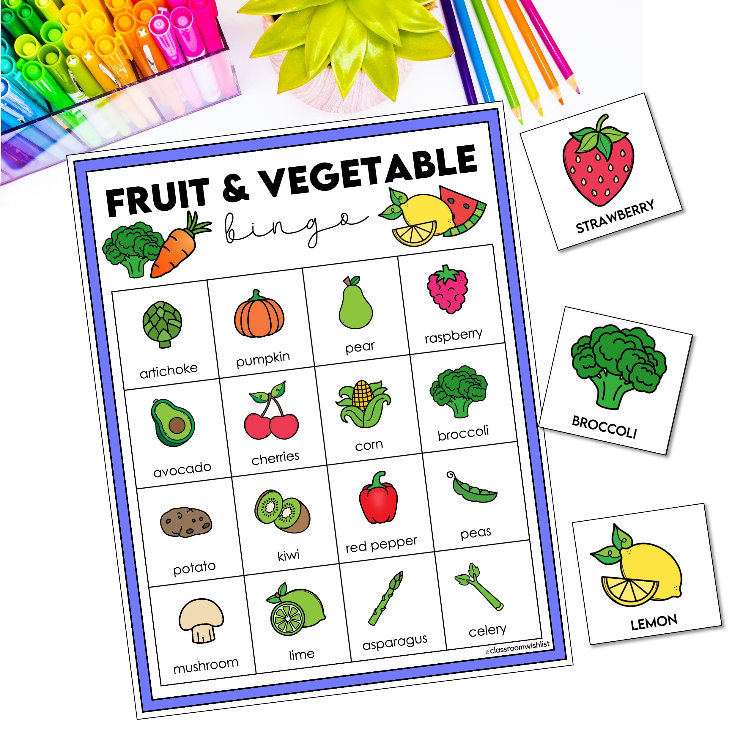 Food, Fruit, Vegetable Vocabulary - Hot Chocolate Teachables