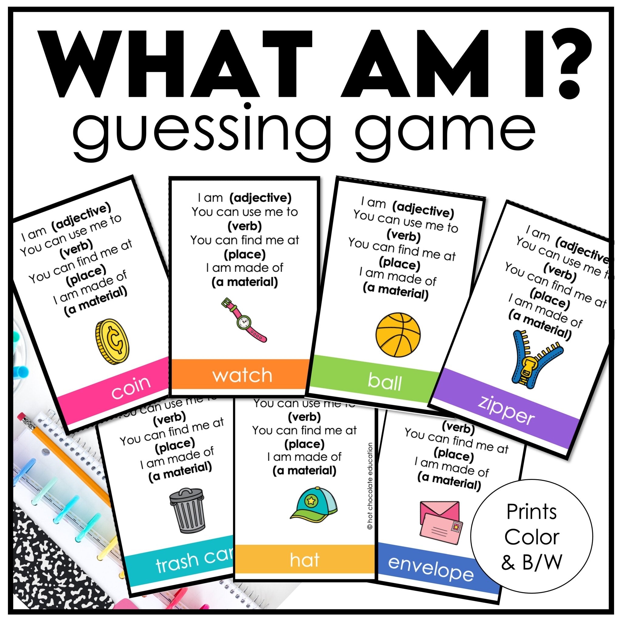 Guessing Game for Young Learners What am I? Describing Objects