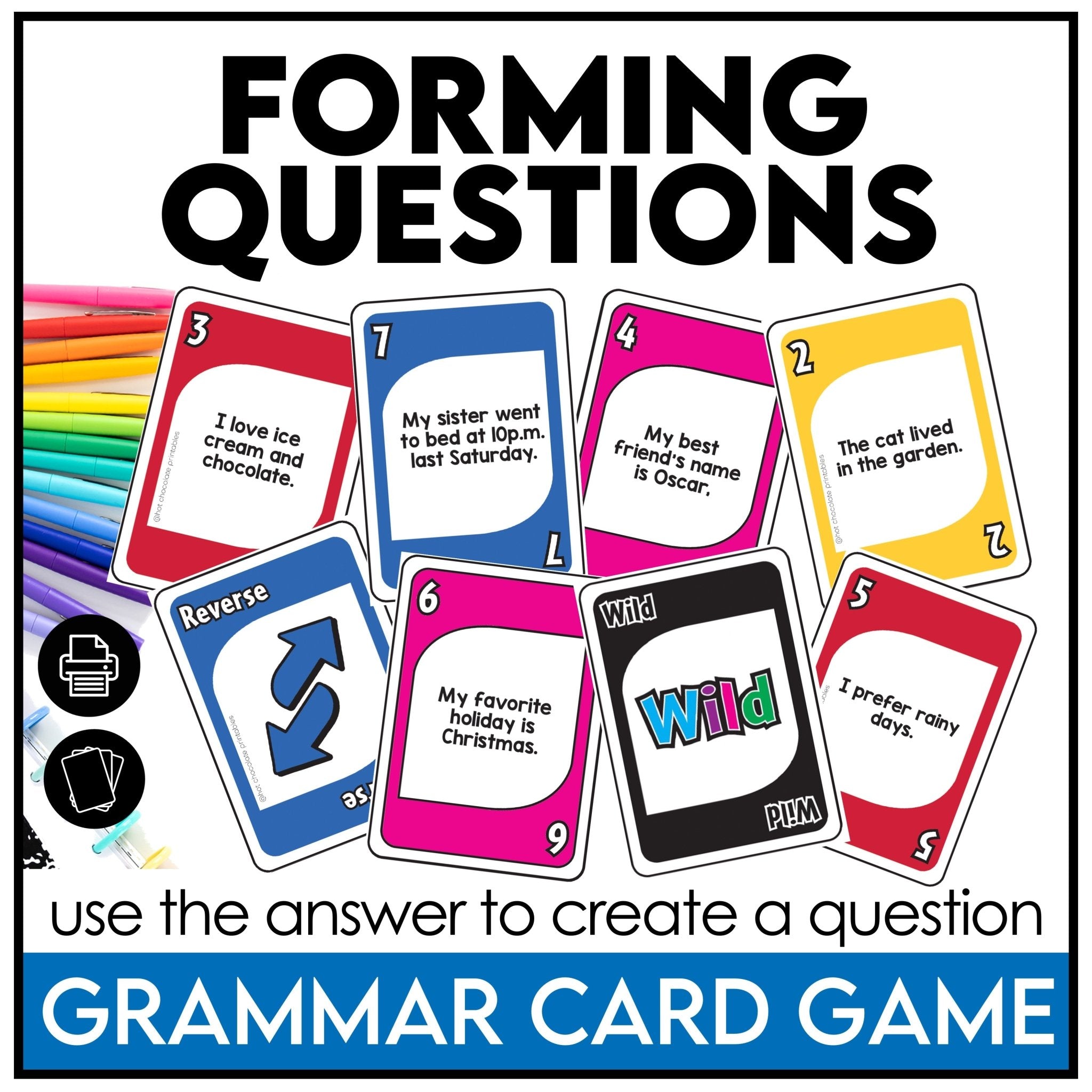 What's the question? Word Order in Questions Card Game