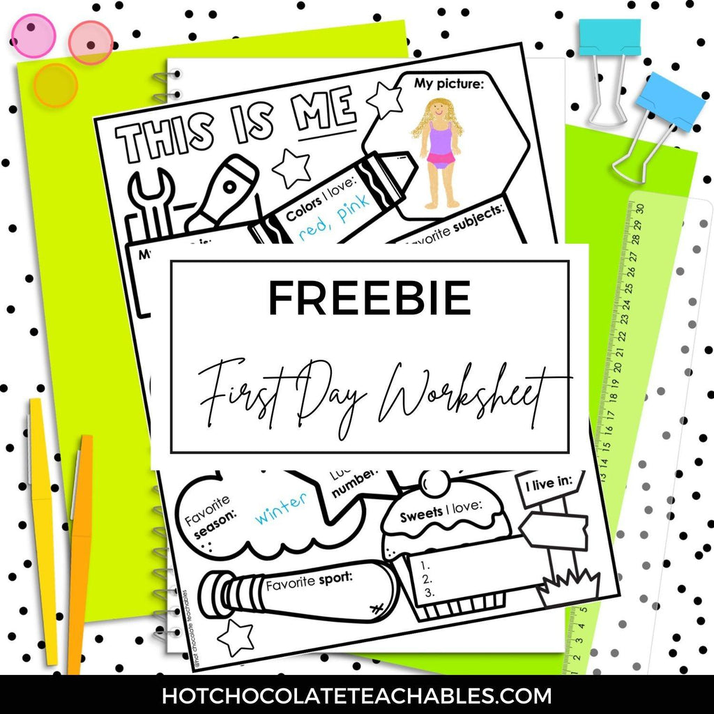 FIRST DAY OF SCHOOL - FREE Introduction Worksheet