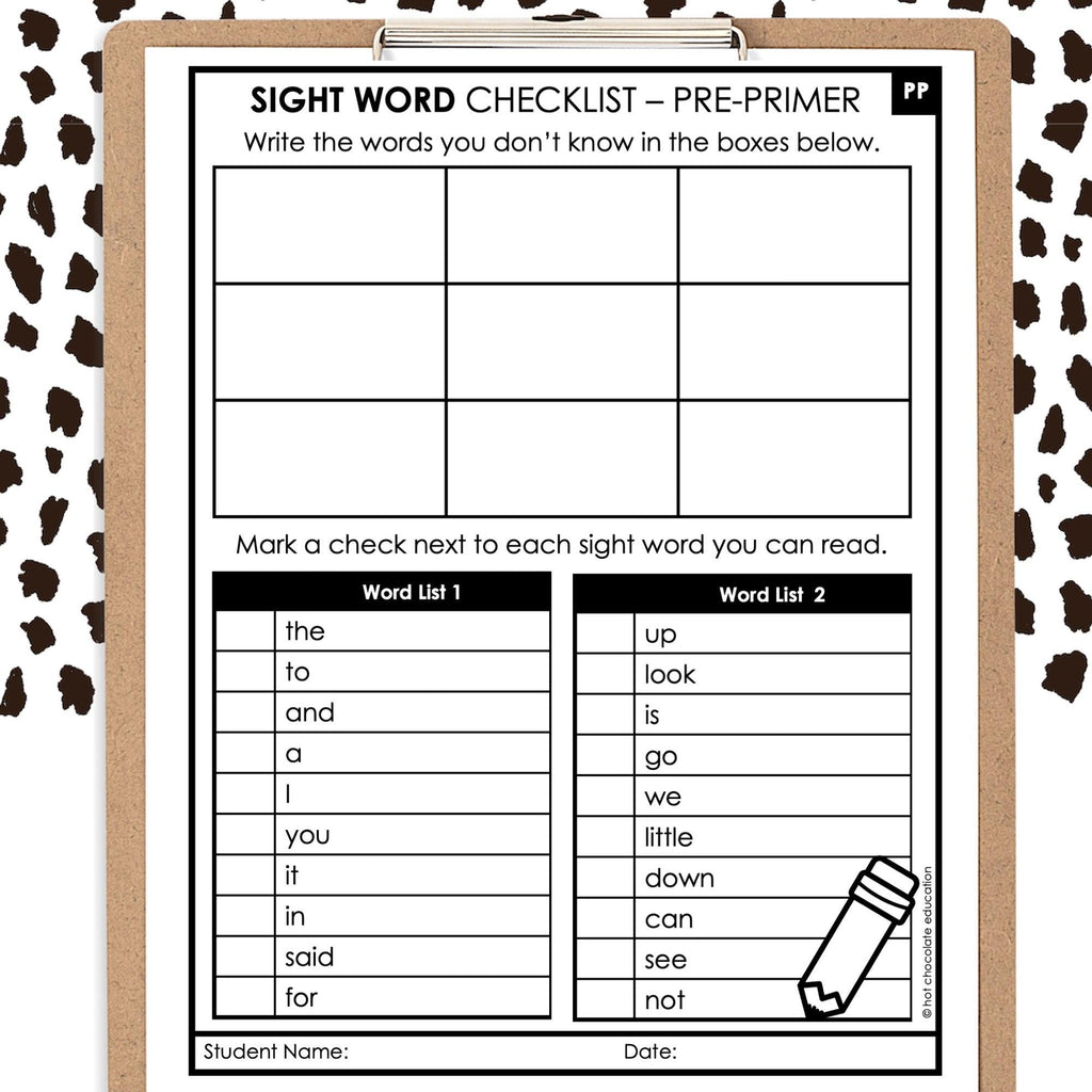 IF YOU TEACH SIGHT WORDS, YOU NEED THESE CHECKLISTS!