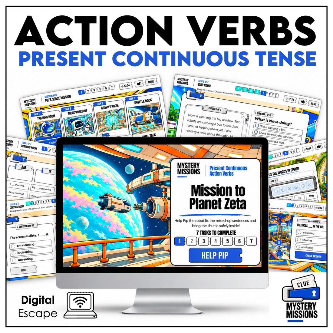 Present Continuous Game: A Teacher’s Guide to Planet Zeta - Hot Chocolate Teachables