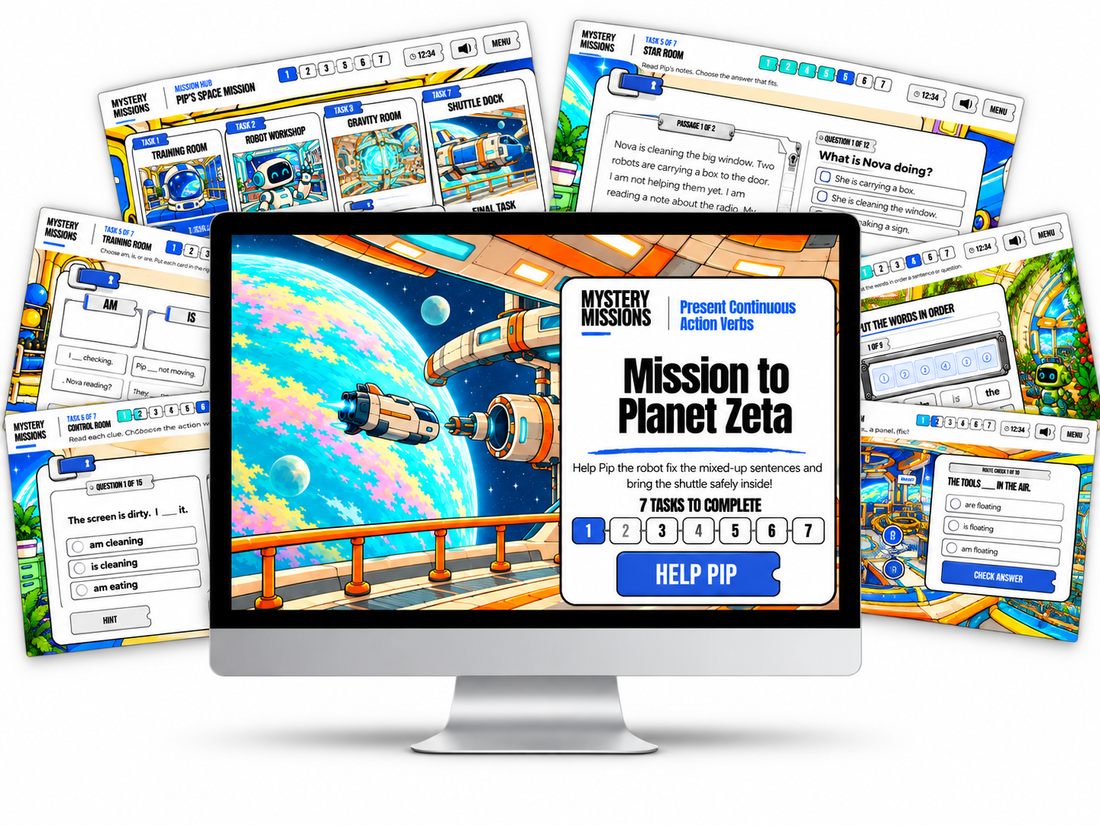 What Are Mystery Missions? A Teacher’s Guide to Digital Grammar Games - Hot Chocolate Teachables