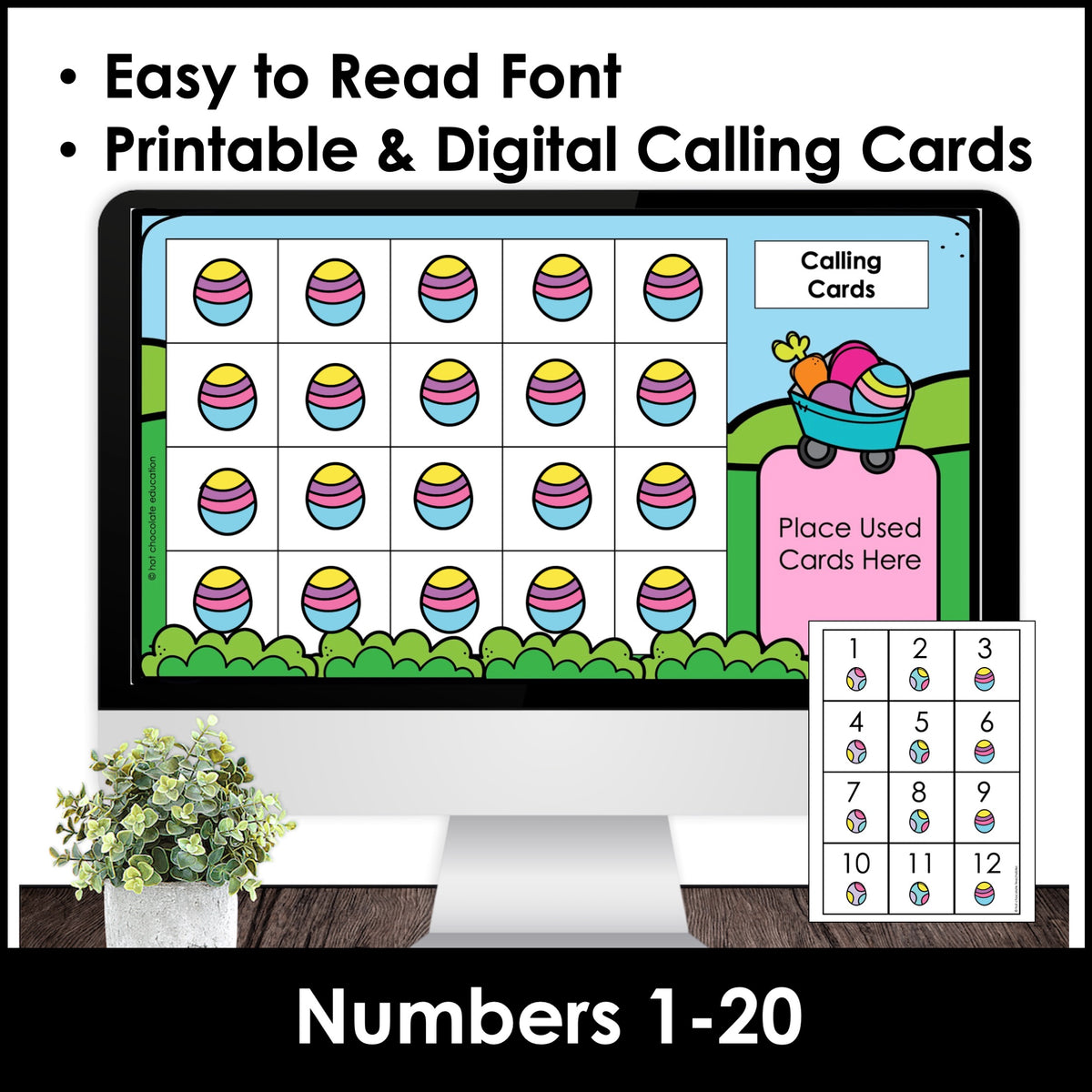 Easter Number Bingo 1–20 – Digital Google Slides™ Game