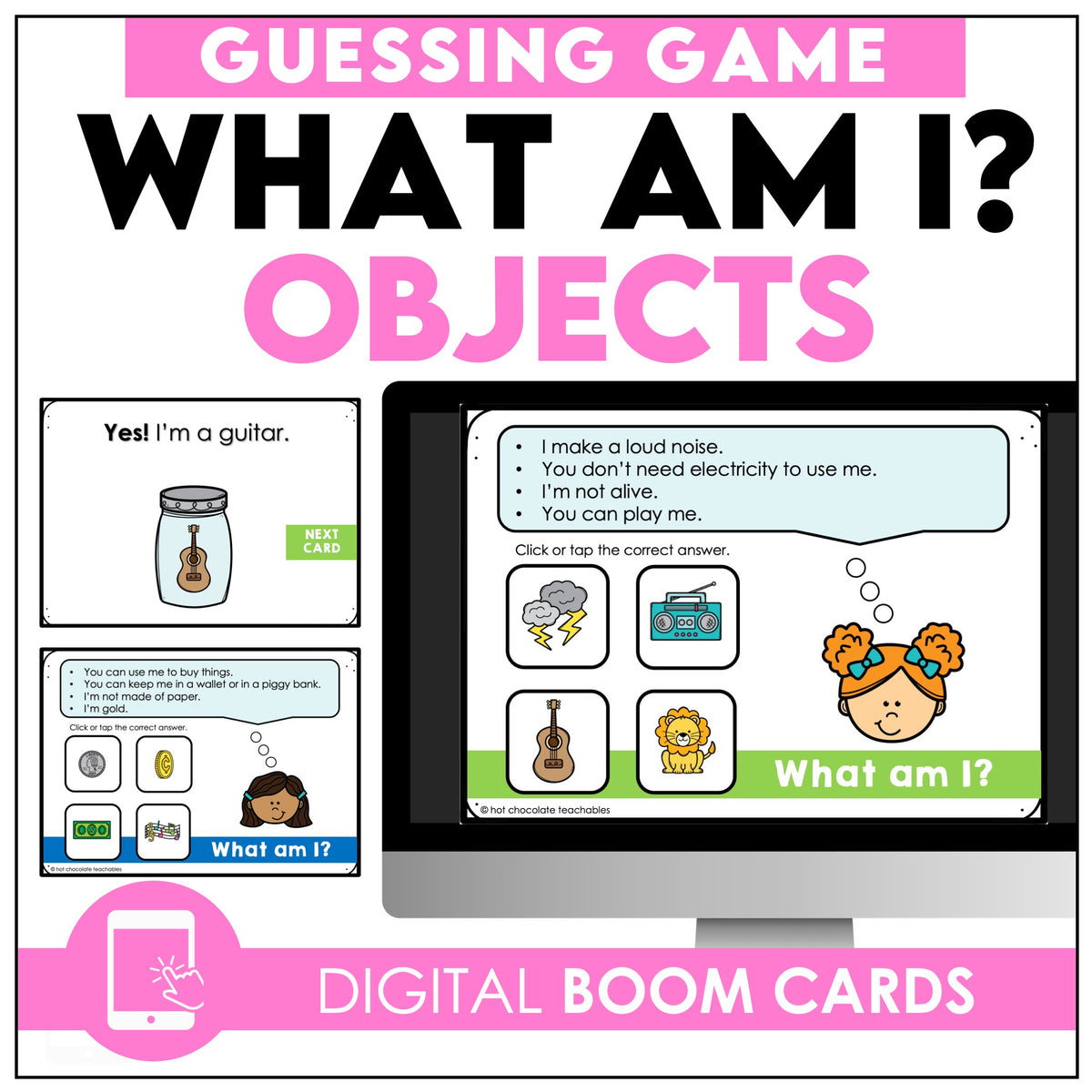 Back To School : What am I? ESL Vocabulary Guessing Game BOOM CARDS™