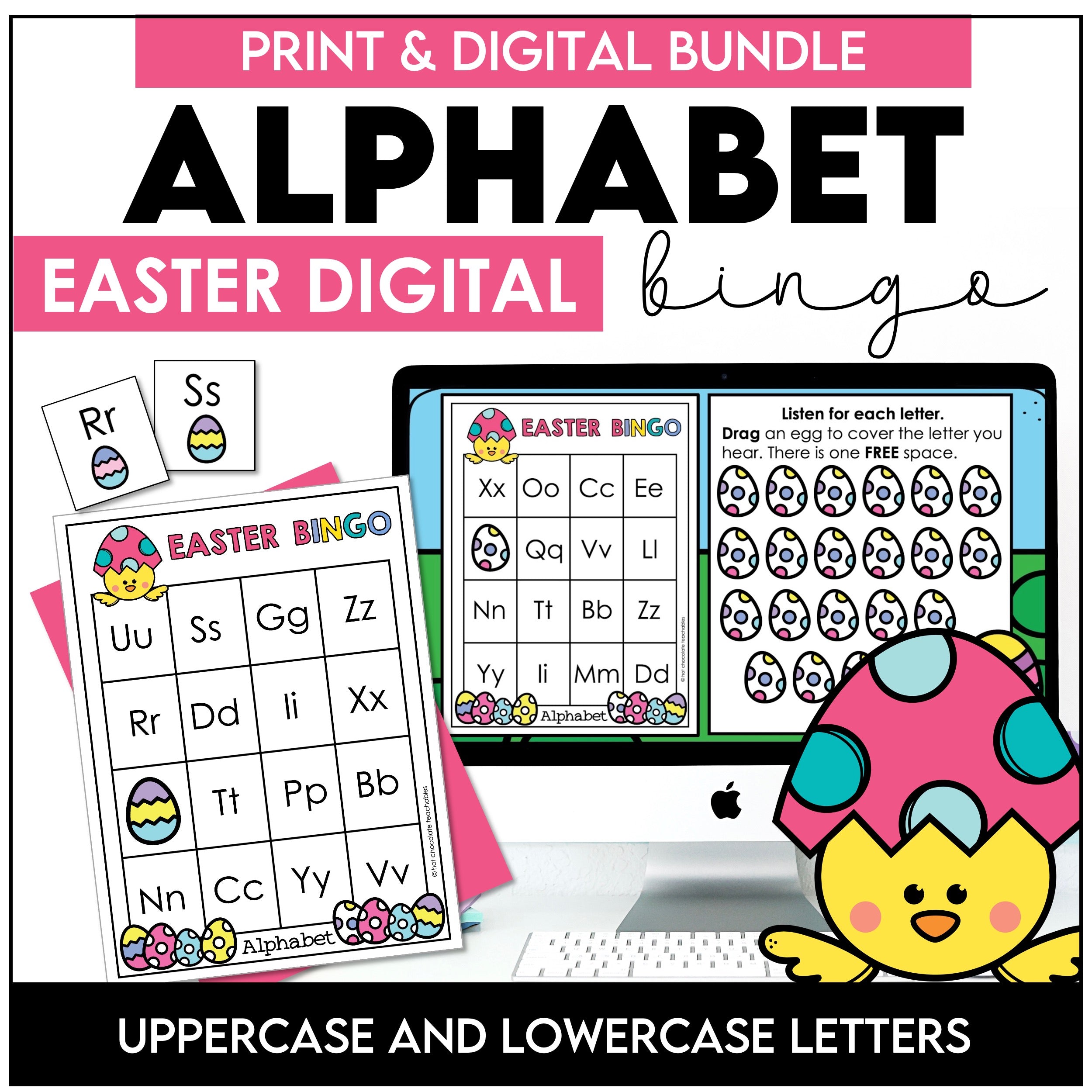 Easter Alphabet Fluency Bingo Game Bundle