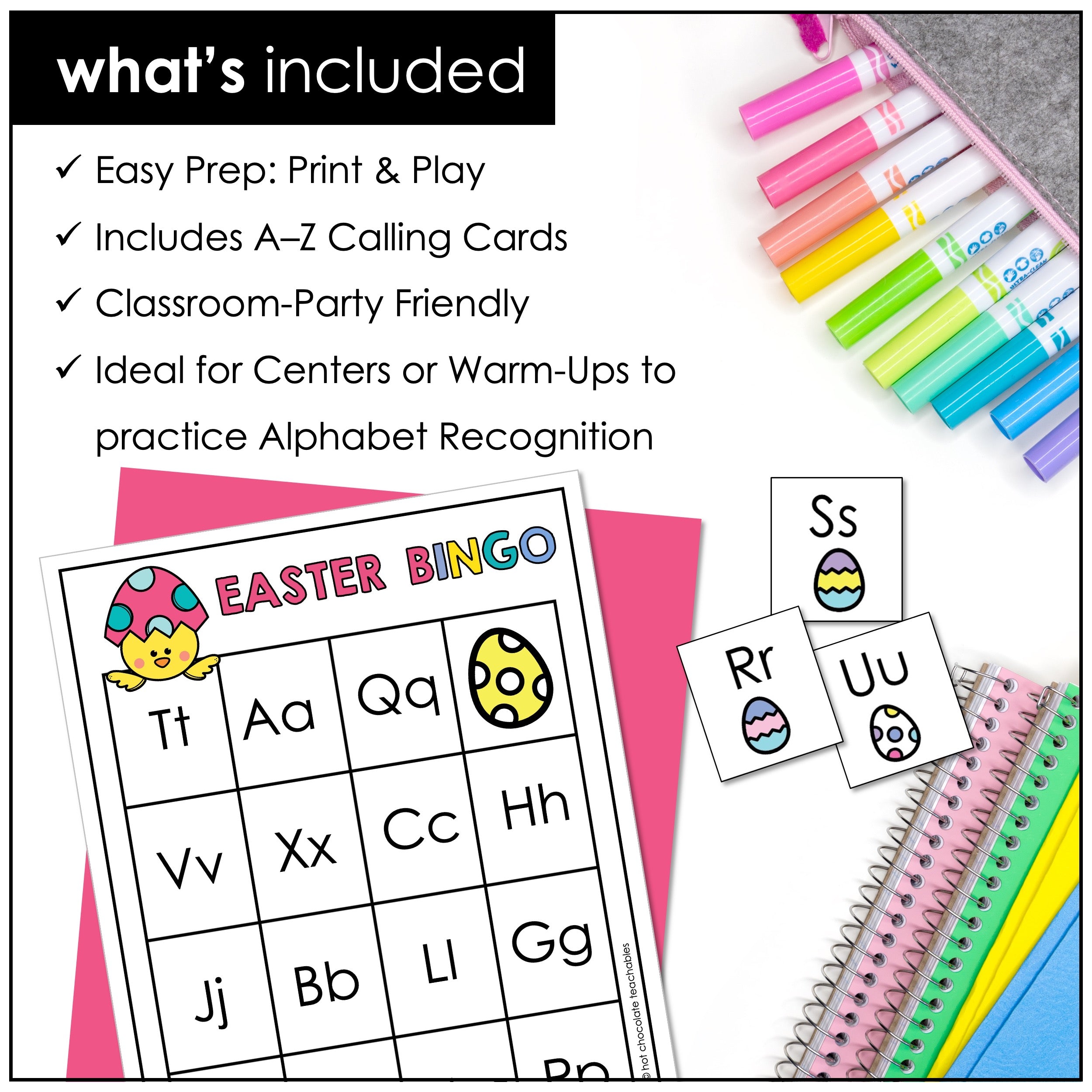Easter Alphabet Letter Recognition Bingo – Print & Digital Bundle