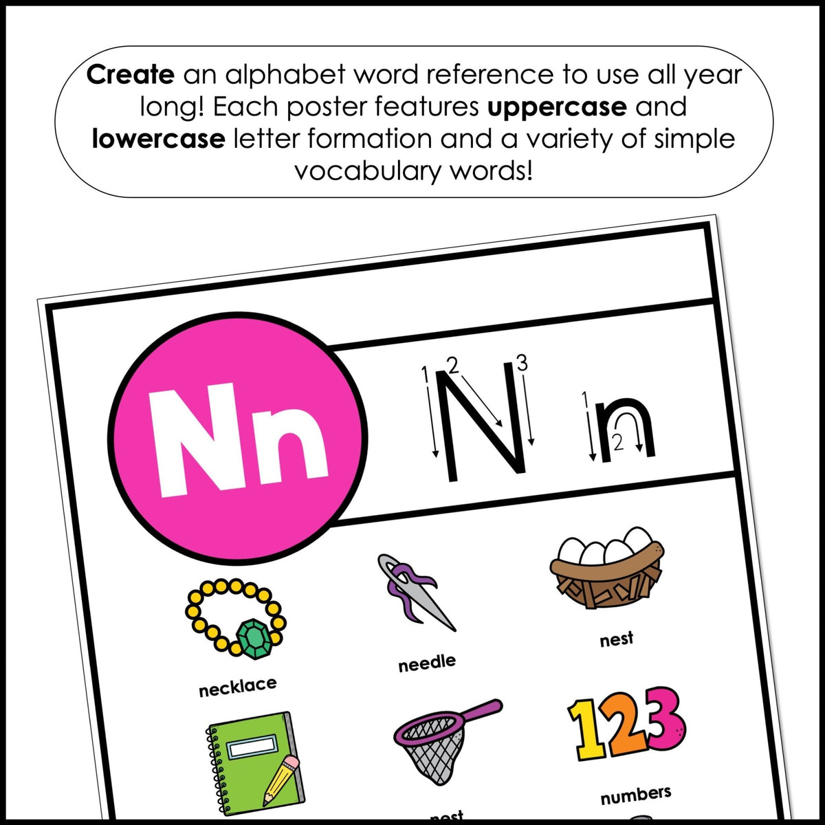Alphabet Letter Recognition Posters | Word Reference for ESL