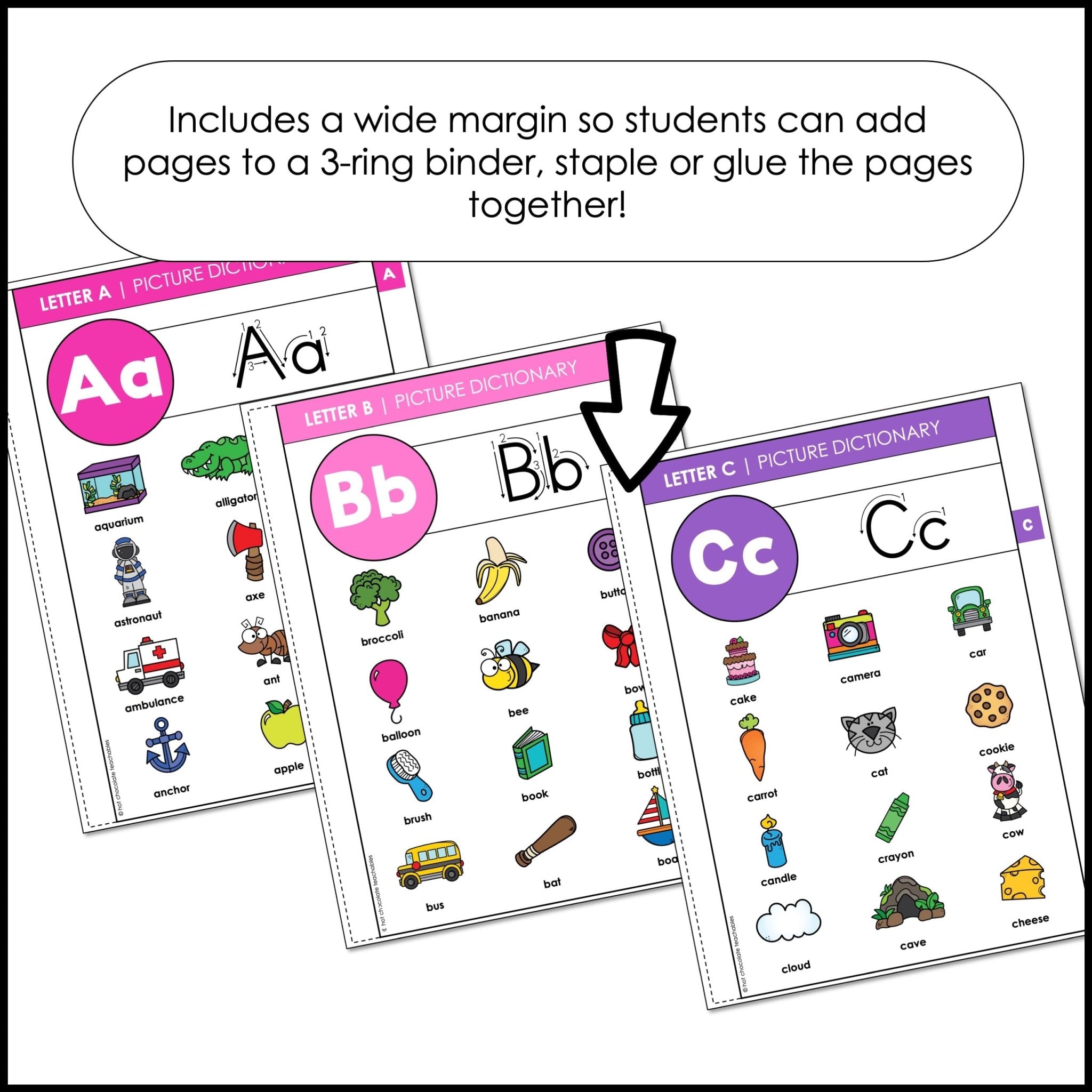 Alphabet Picture Dictionary from A to Z