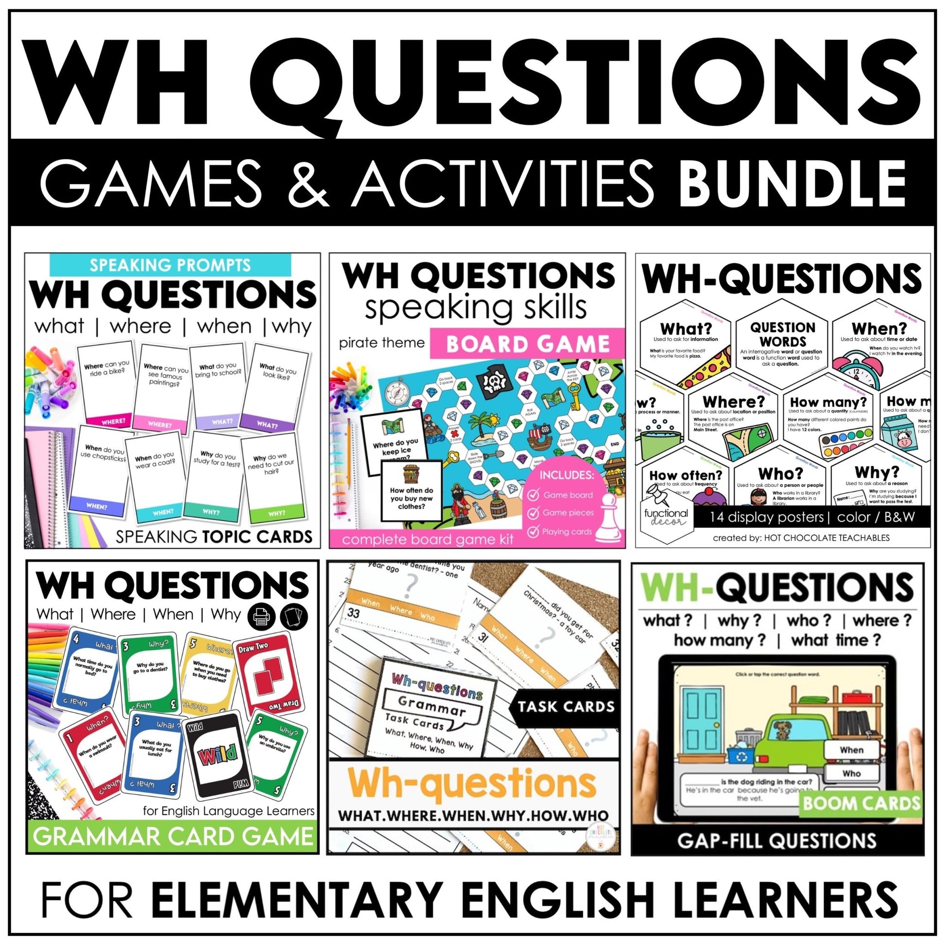 WH Questions Activities Bundle | ESL Practice