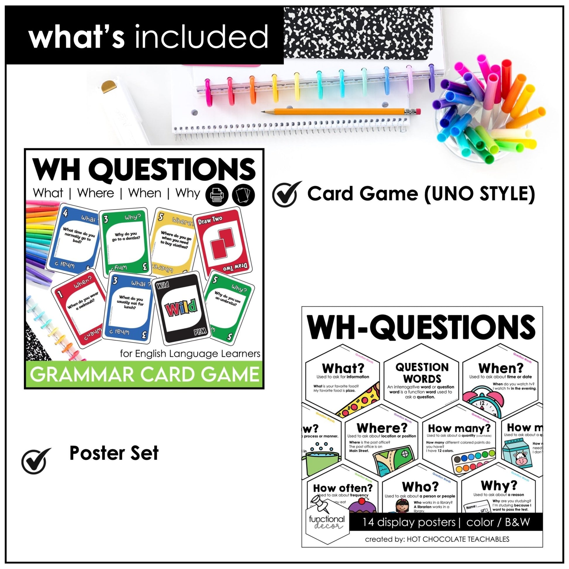WH Questions Activities Bundle | ESL Practice
