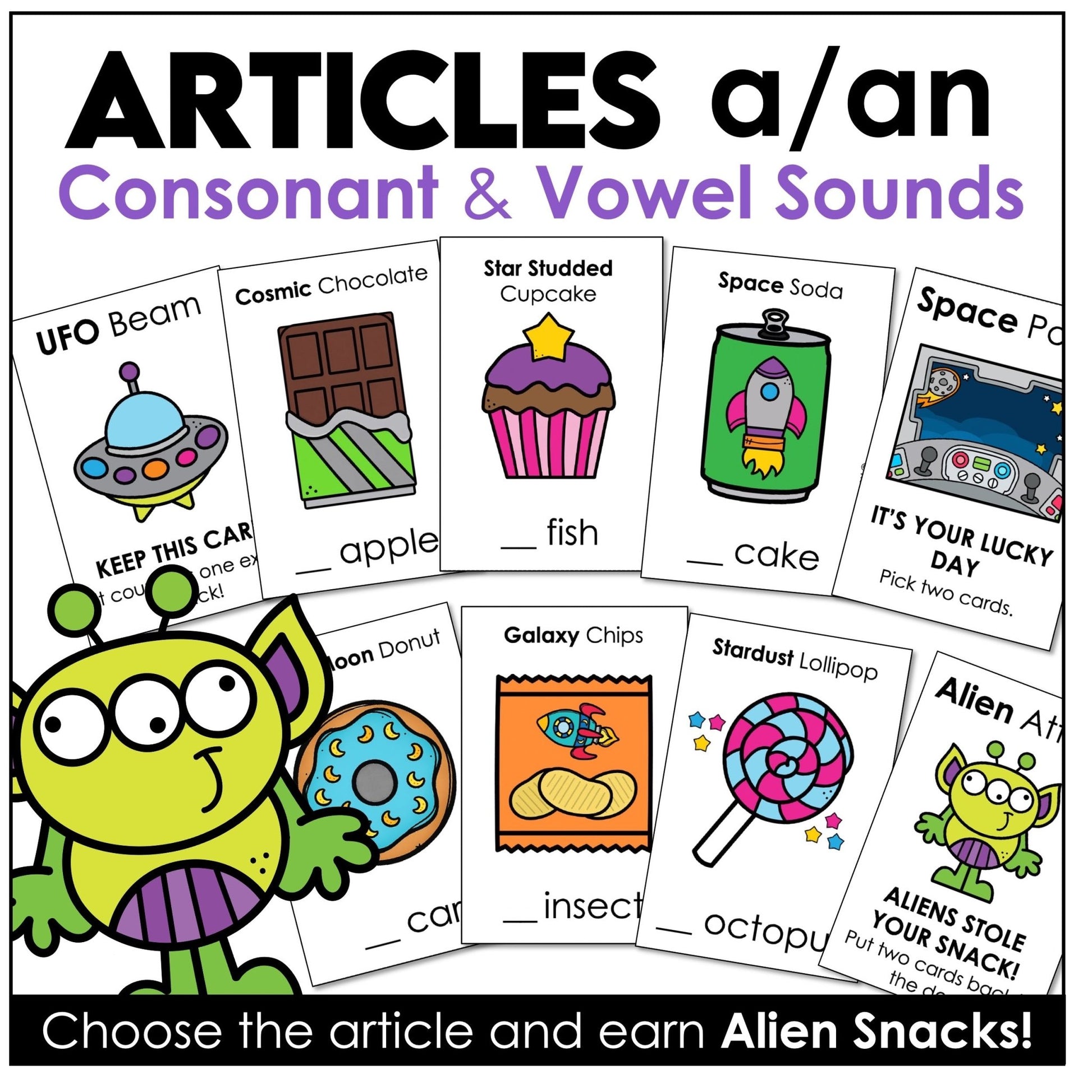 Articles A / An Card Game – ESL Indefinite Articles Grammar Practice - Hot Chocolate Teachables