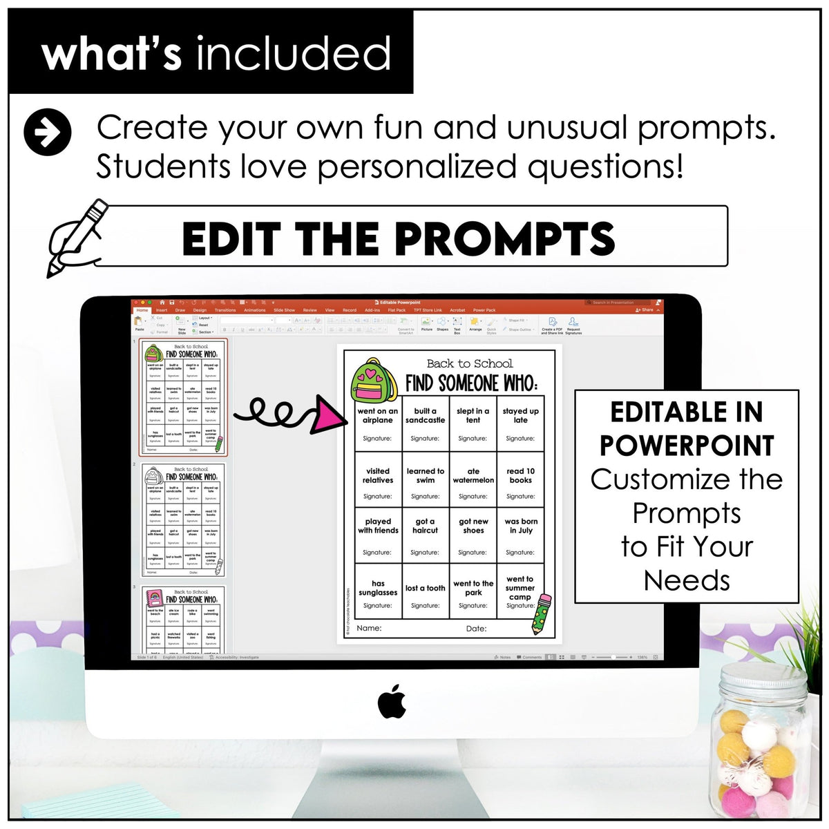 Back to School Find Someone Who | Editable Icebreaker Activity - Hot Chocolate Teachables