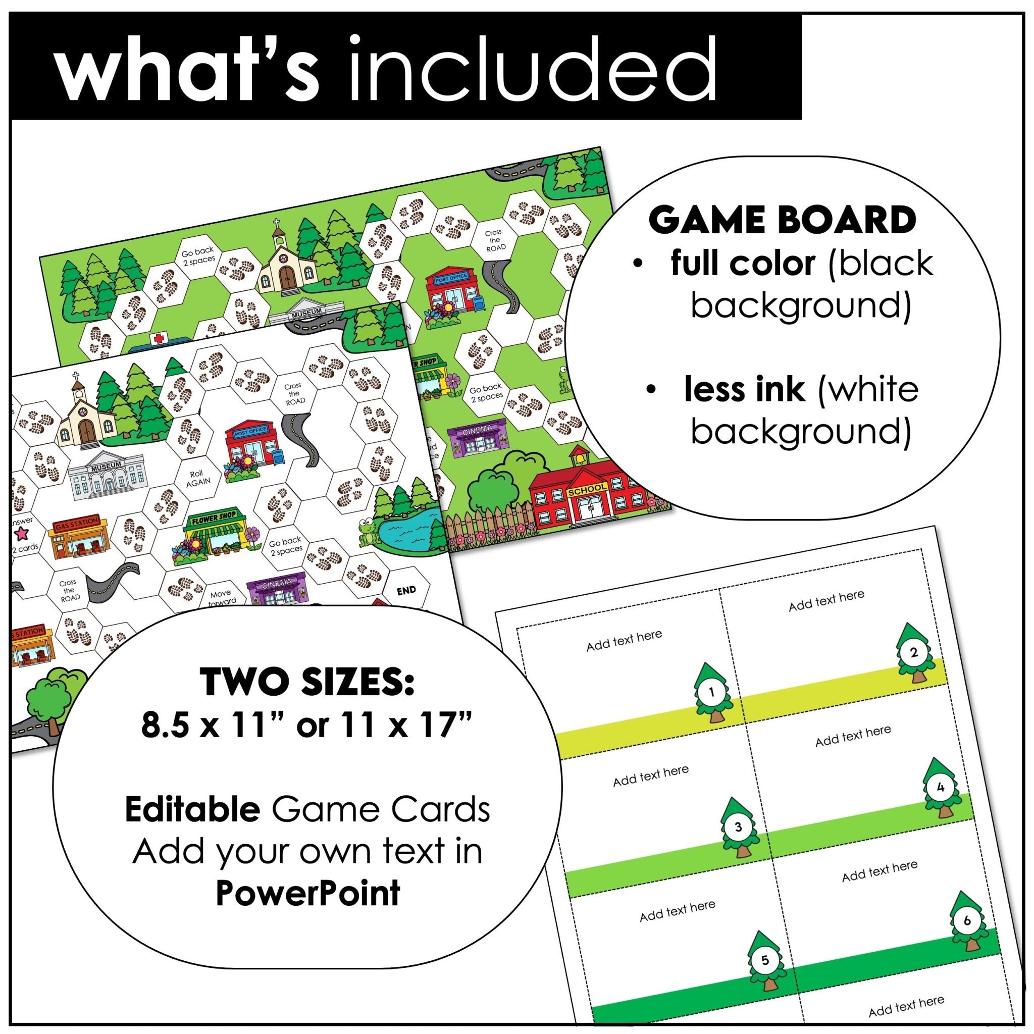 Board Game Template - Make Your Own Board Game Kit - Includes Editable Cards - Hot Chocolate Teachables