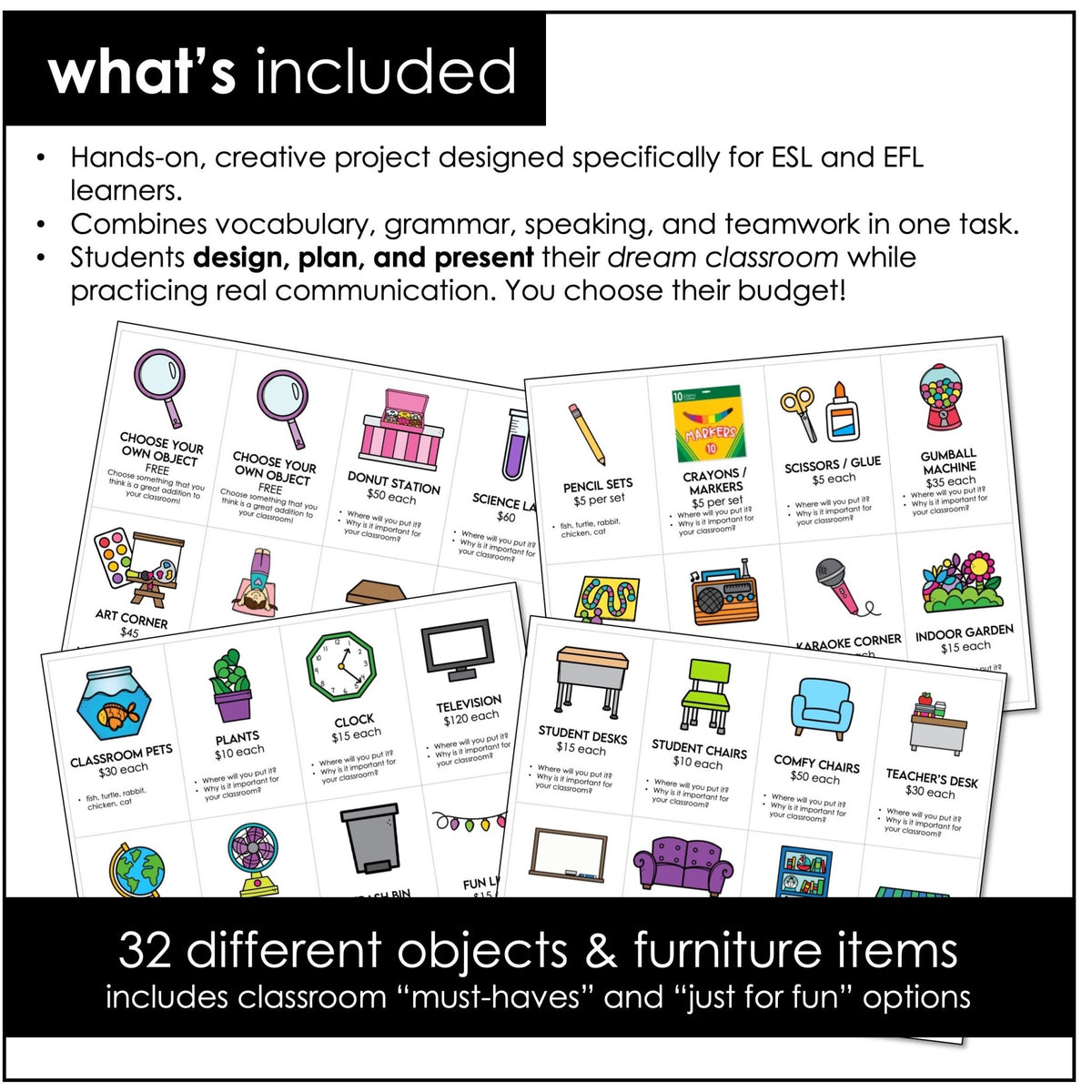 Creative Project Esl Design Your Dream Classroom | ESL Project-Based Learning