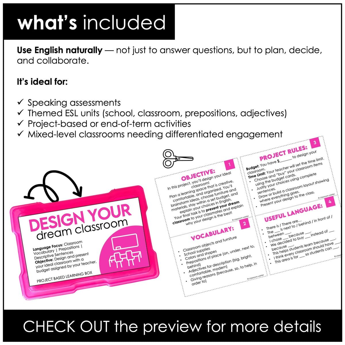 Design Your Dream Classroom | ESL Project-Based Learning