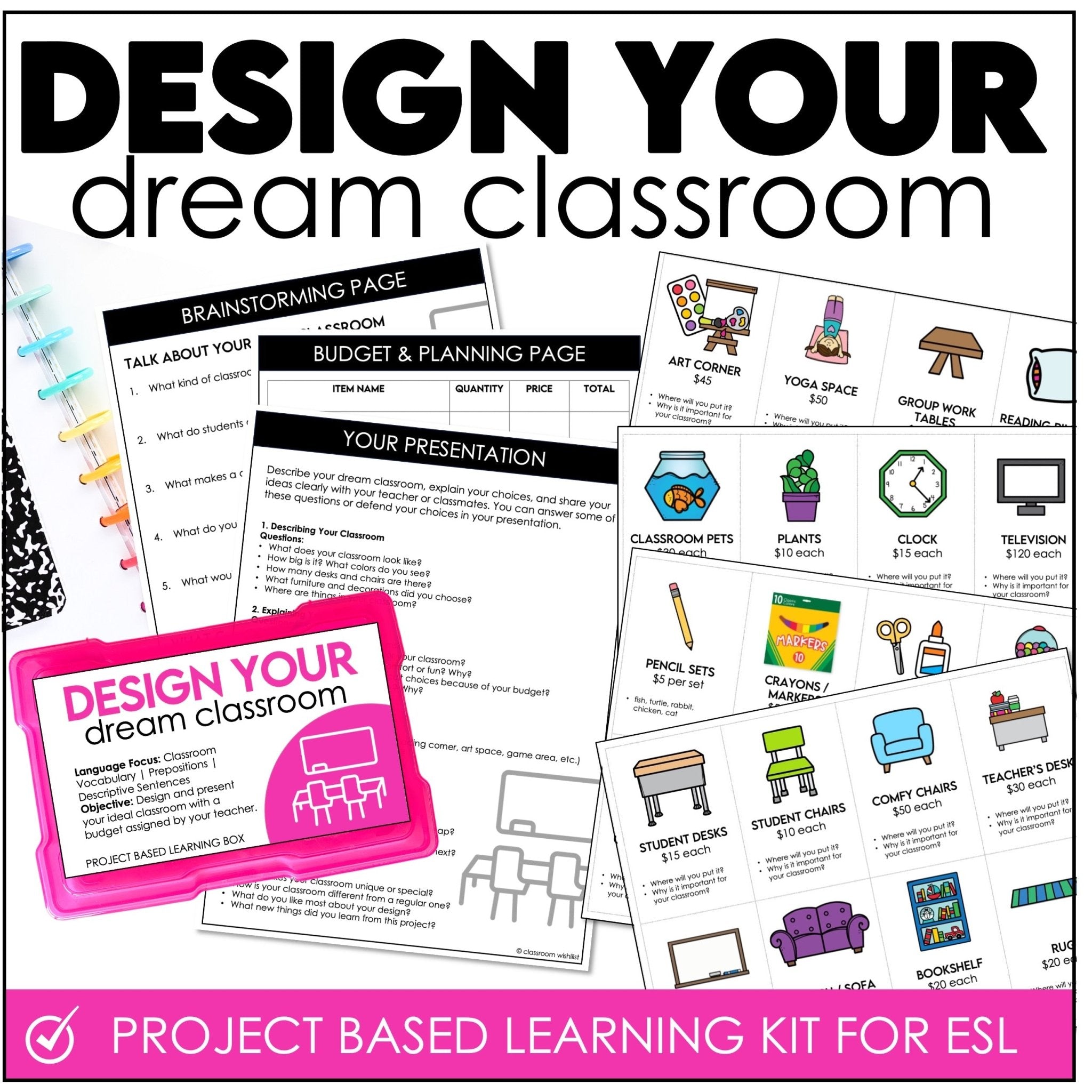 Build Your Dream Classroom ESL project-based learning speaking activity