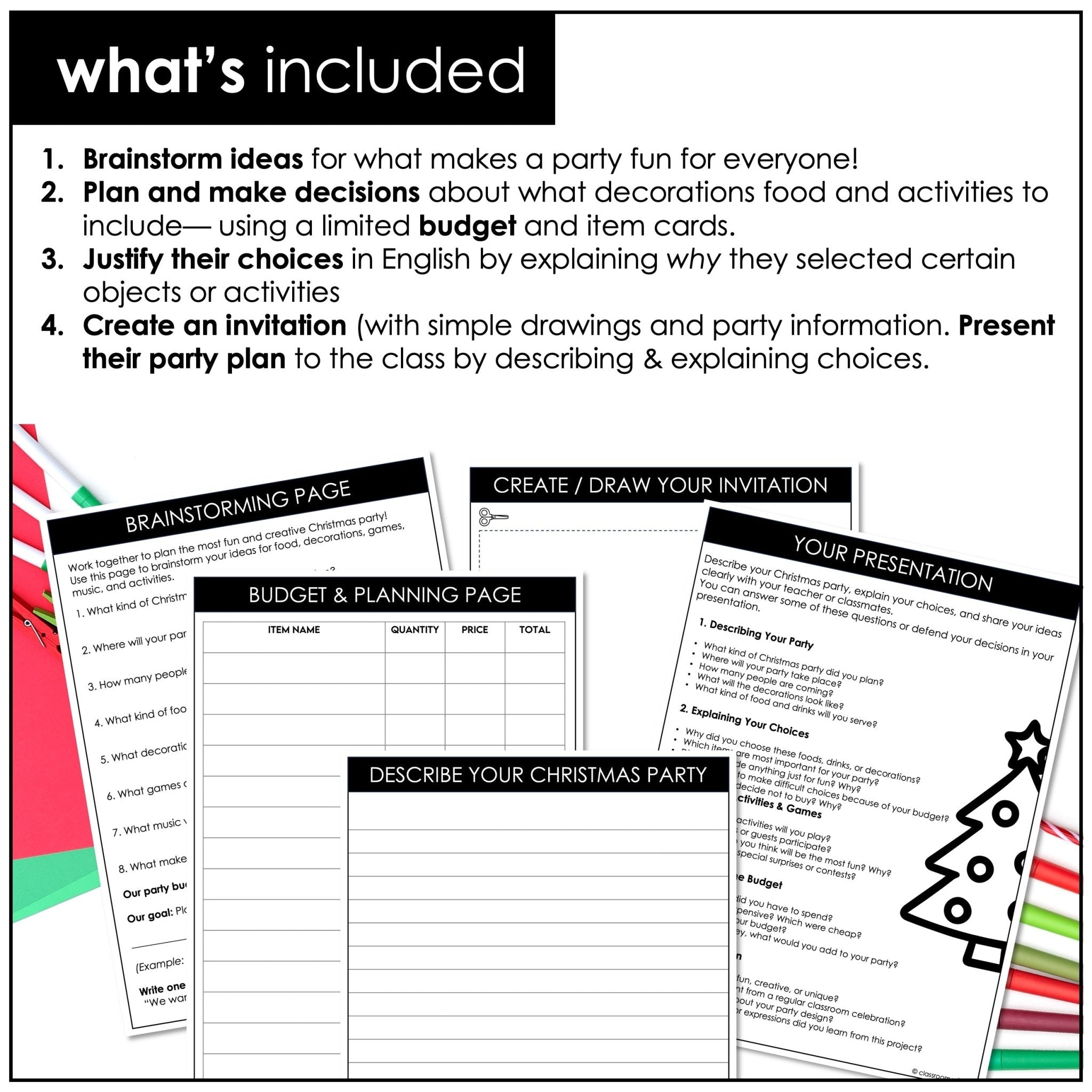 Christmas ESL Activity – Project - Based Learning Speaking Project for Students - Hot Chocolate Teachables