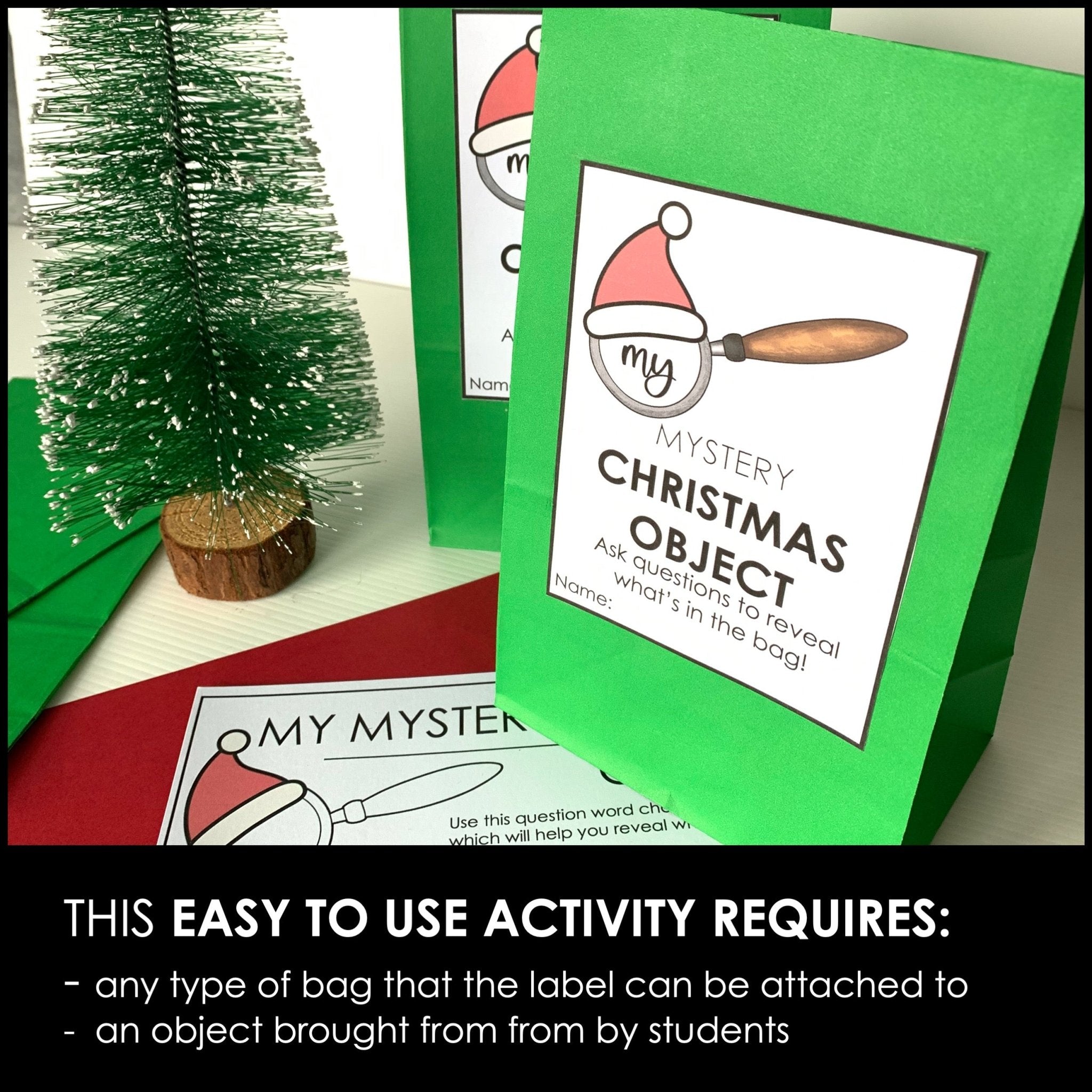 Christmas Mystery Bag | Object Guessing Game | Asking and Answering WH Questions - Hot Chocolate Teachables