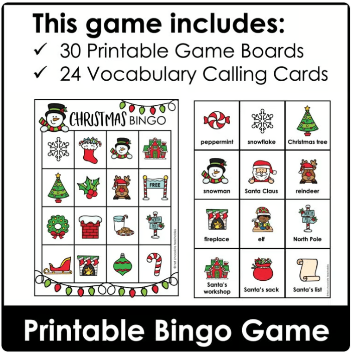 Christmas Picture Bingo BUNDLE - Print & Digital Versions - Hot Chocolate Teachables