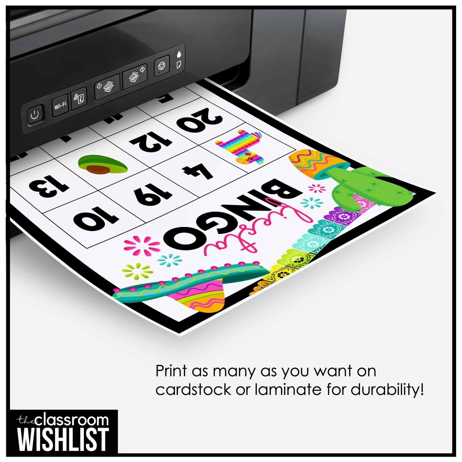 Cinco de Mayo Bingo Game | Fiesta Party Activity with 30 Unique Bingo Cards - Hot Chocolate Teachables