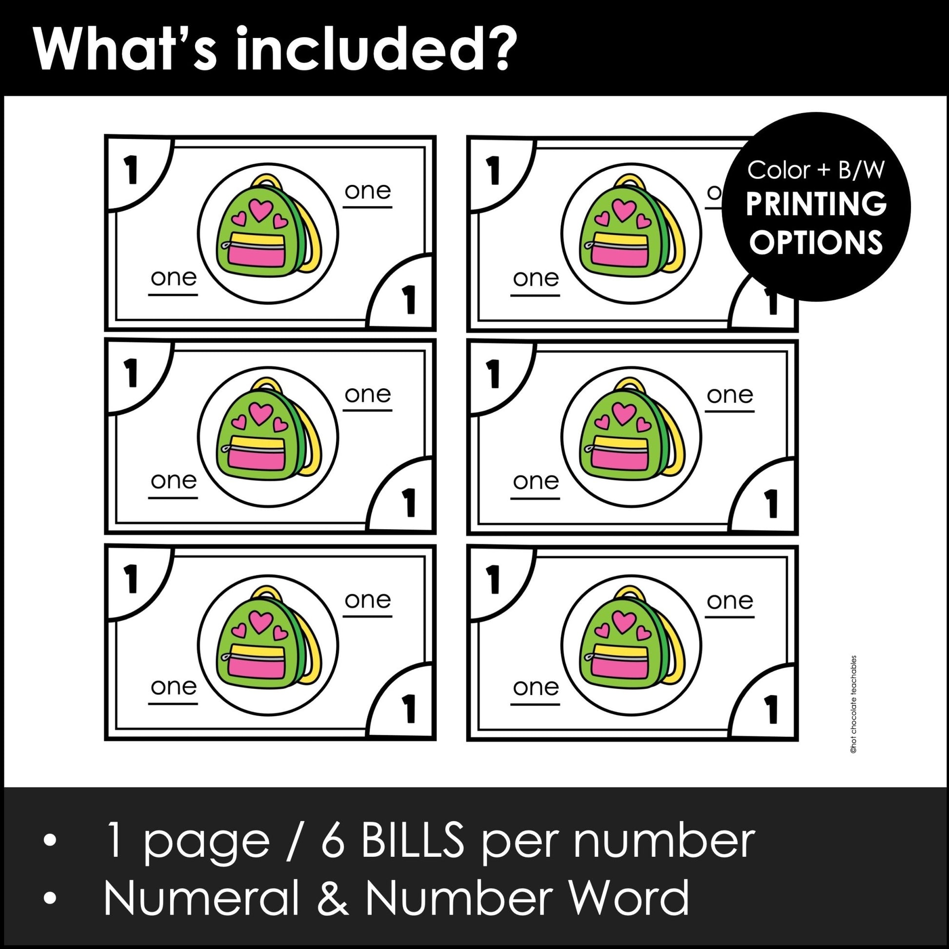 Classroom Cash Printable – Class Money Reward System & Counting Practice 1–20 - Hot Chocolate Teachables