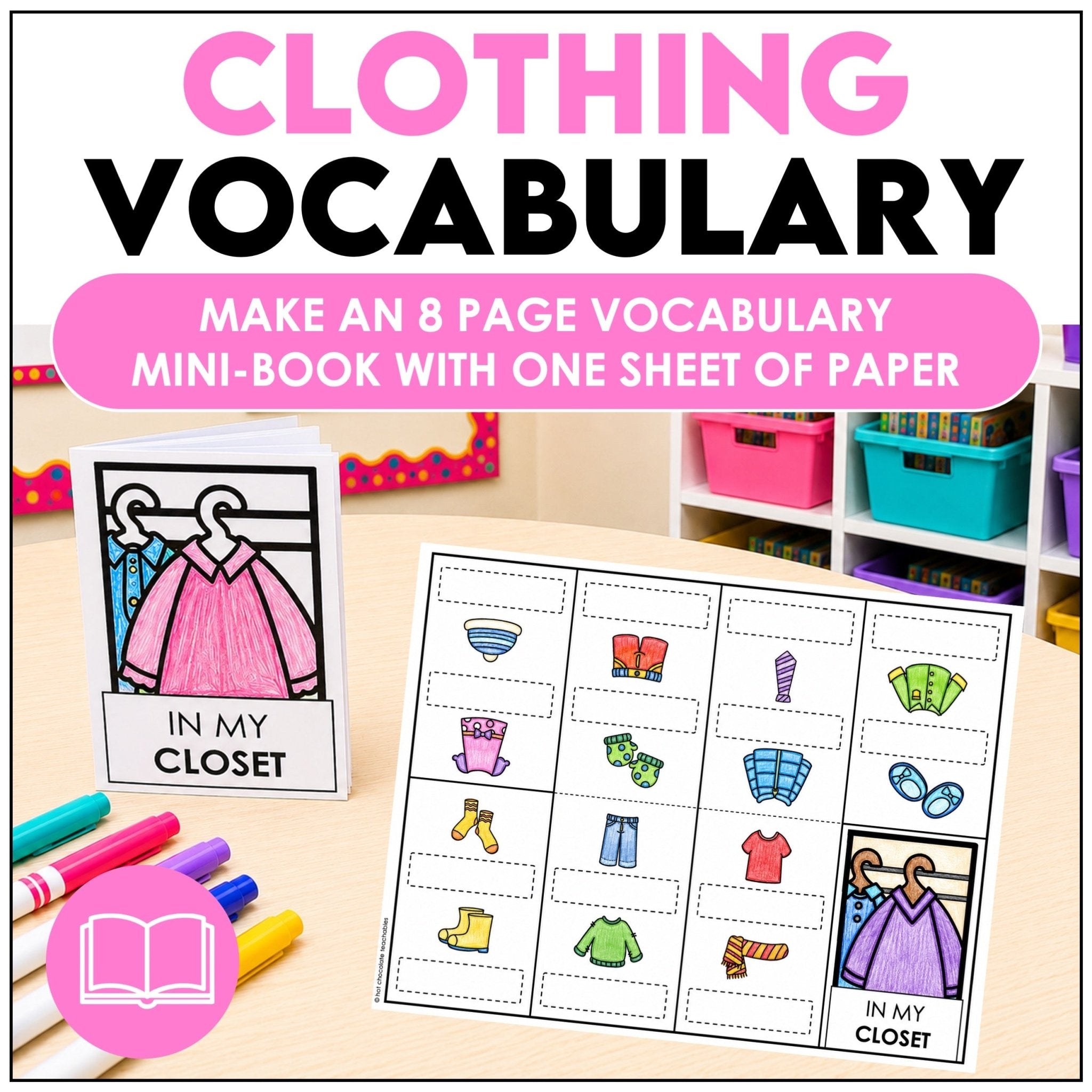 EverydayEnglish教材。 Clothing | Clothes Vocabulary Mini-Book | Picture Dictionary