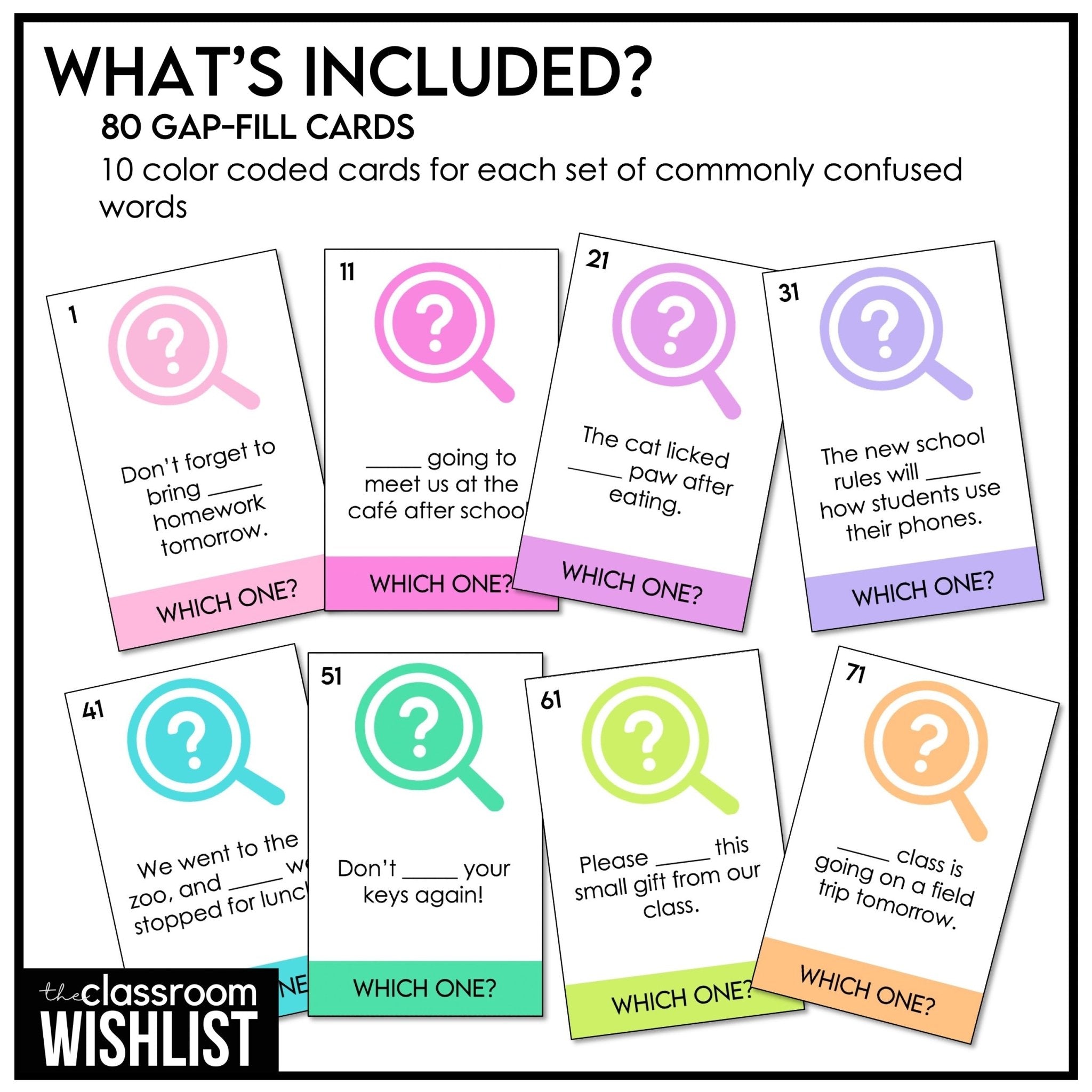 Commonly Confused Words & Homophones Game – ESL Grammar Gap - Fill Activity - Hot Chocolate Teachables