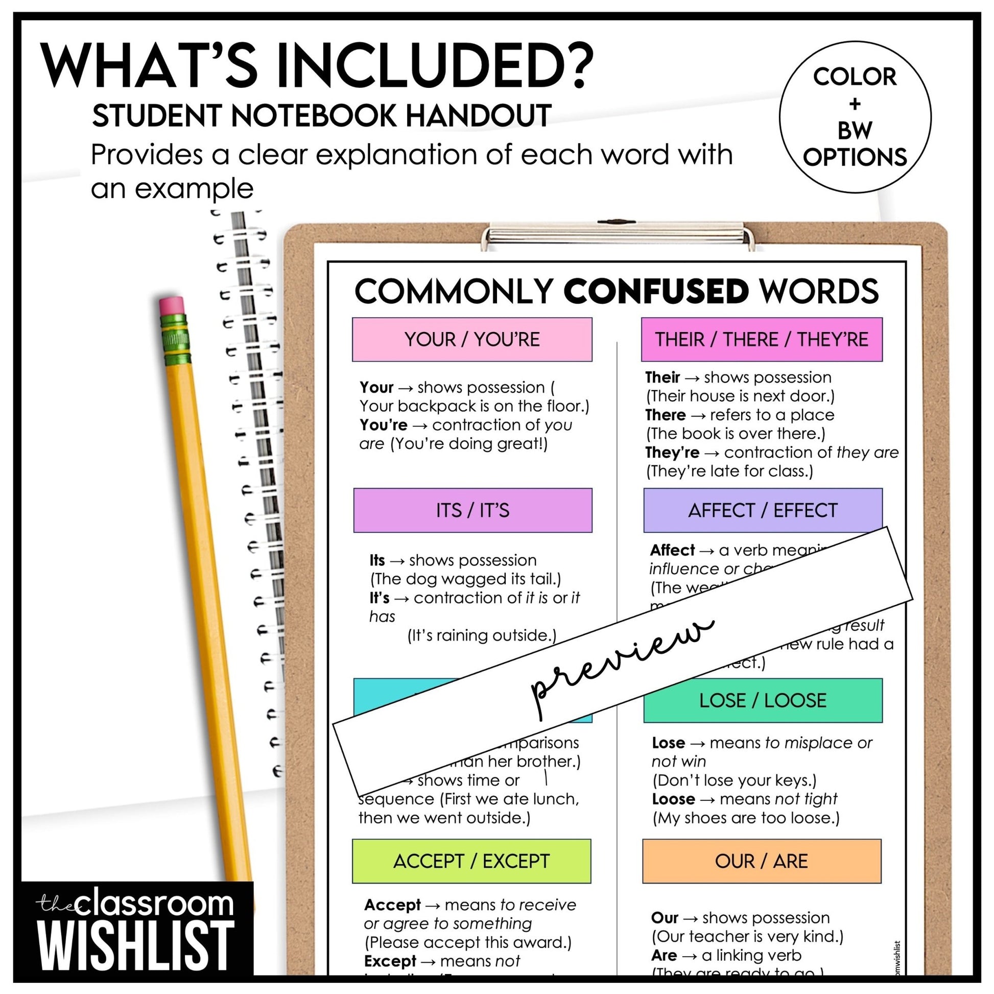 Commonly Confused Words & Homophones Game – ESL Grammar Gap - Fill Activity - Hot Chocolate Teachables