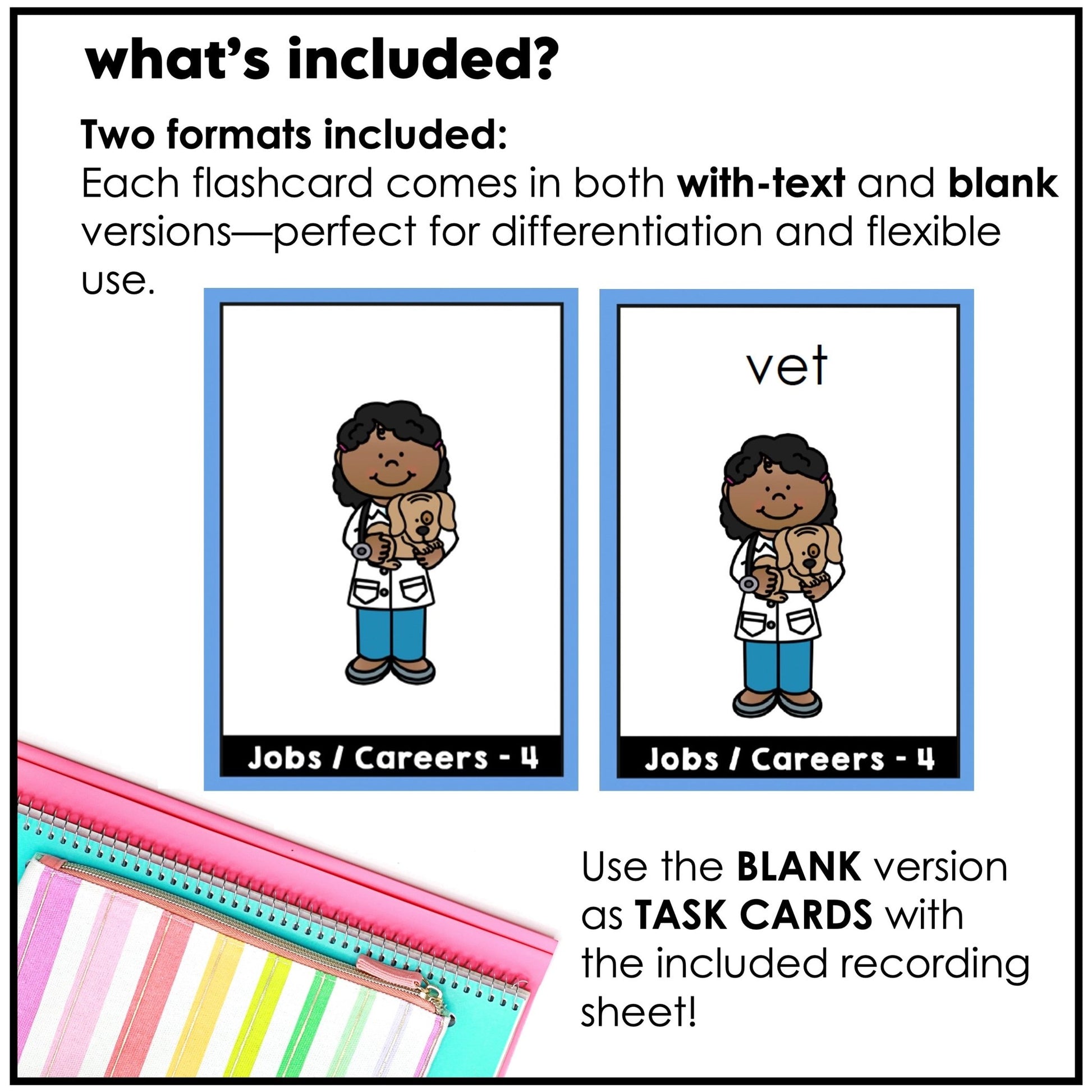 Community Helpers Flashcards for ESL: Jobs, Careers, Occupations - Hot Chocolate Teachables