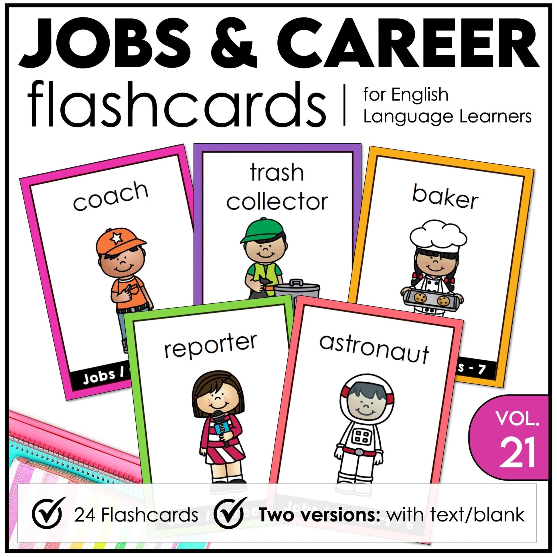 Community Helpers Flashcards for ESL: Jobs, Careers, Occupations - Hot Chocolate Teachables