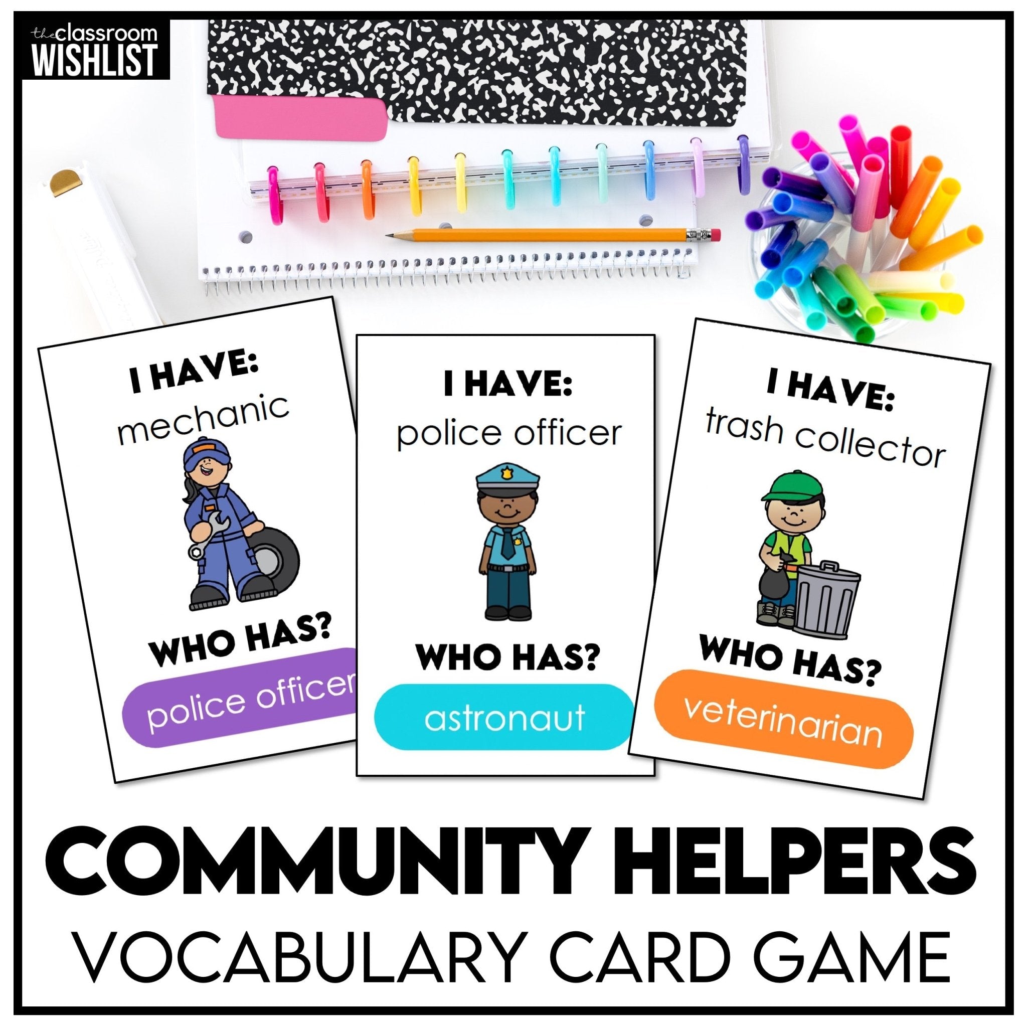 Community Helpers "I Have, Who Has?" Card Game | Jobs, Careers & Occupations - Hot Chocolate Teachables