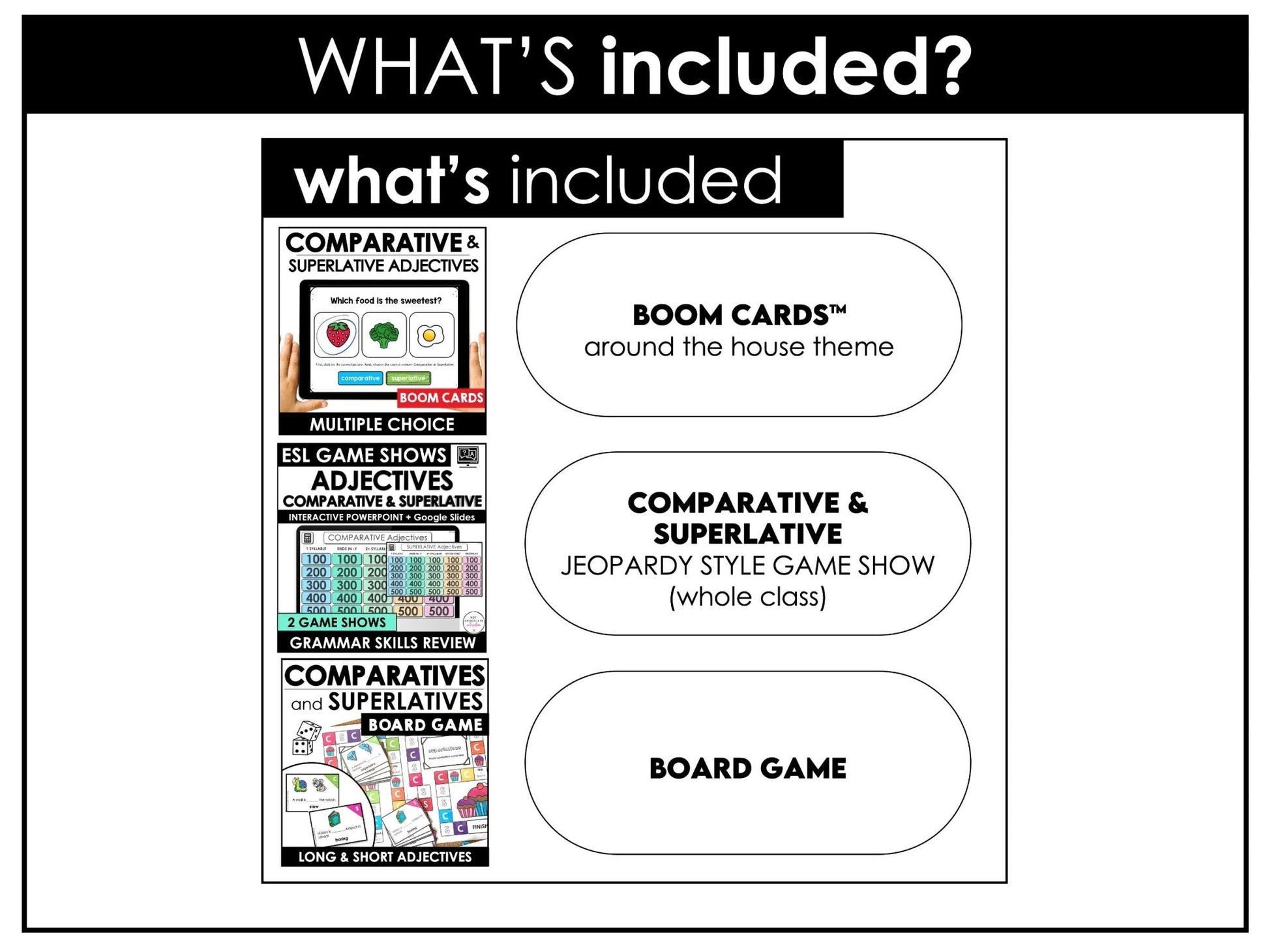Comparative & Superlative Adjective Activity Bundle | Print & Digital - Hot Chocolate Teachables