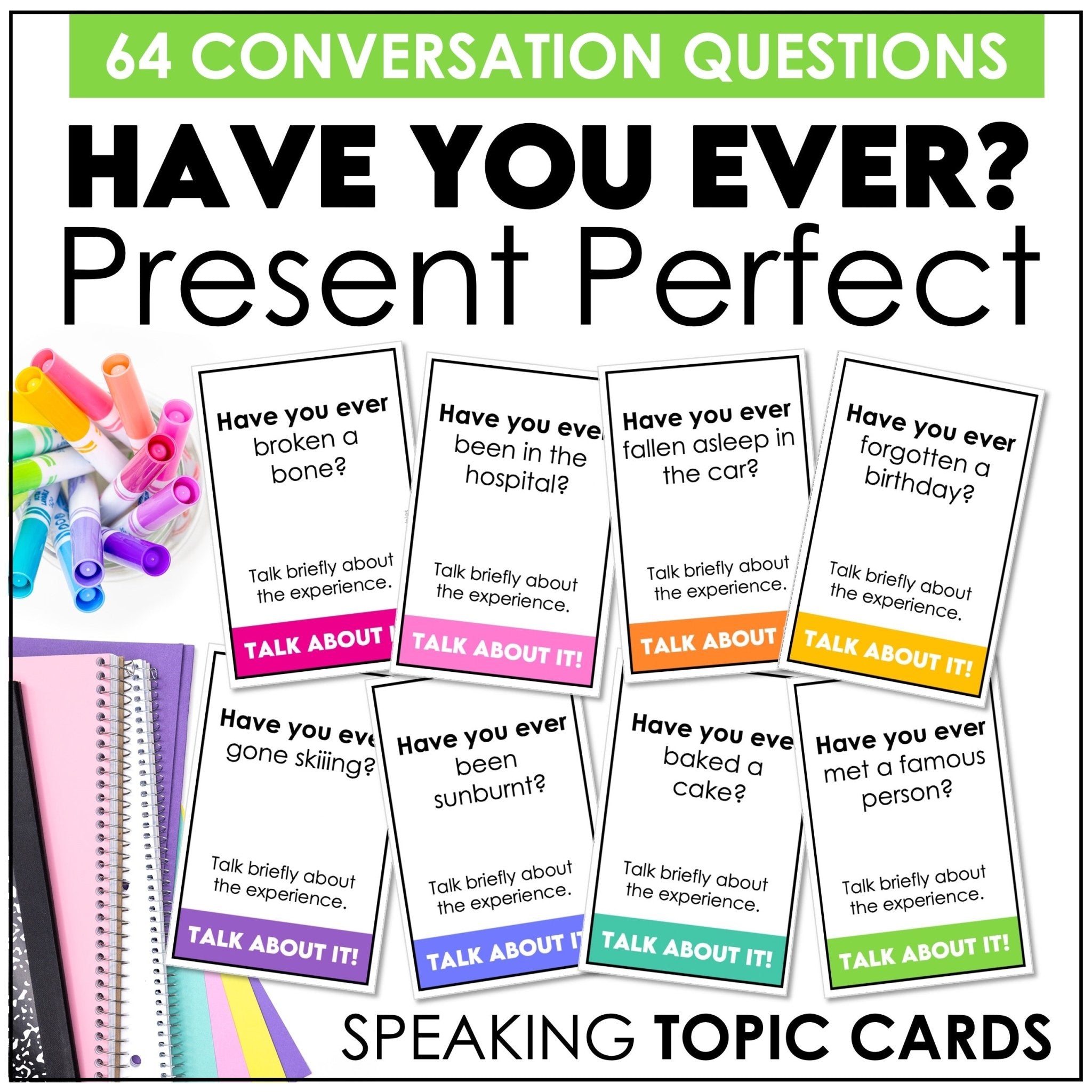 Conversation Topic BUNDLE | ESL Speaking Skills Question Cards - Hot Chocolate Teachables