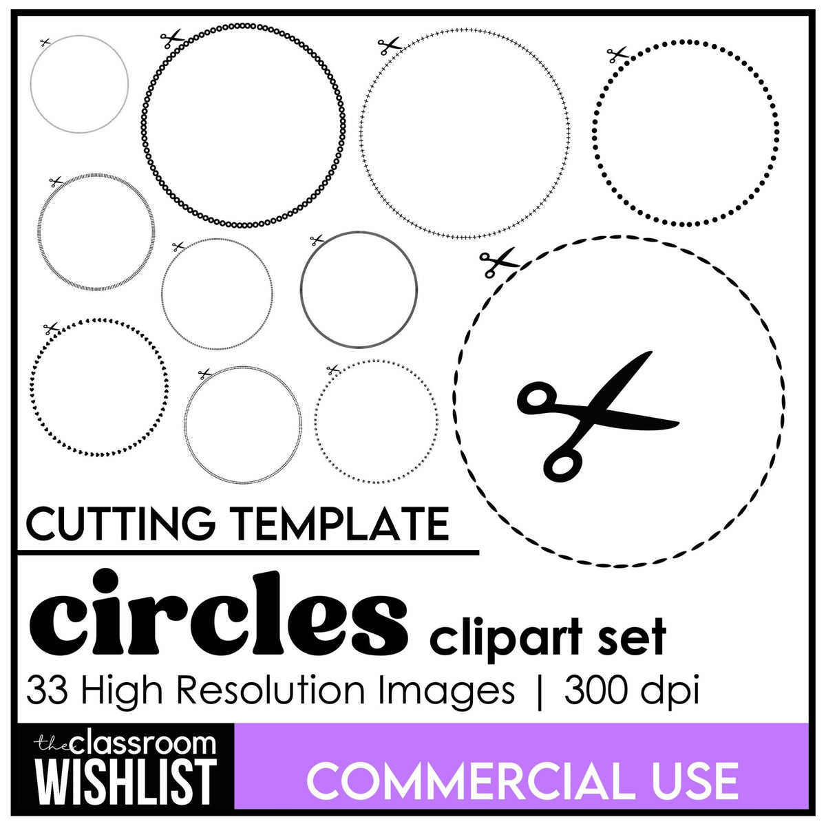 Cutting Lines Circle Templates with Scissors - Dot & Dash