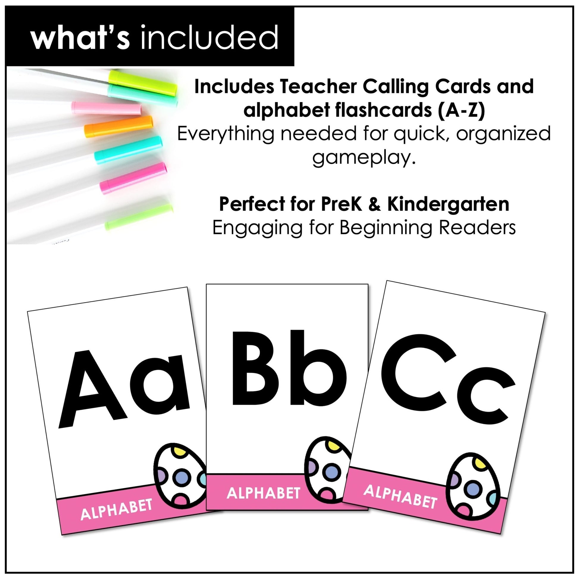 Easter Alphabet Recognition Bingo Game - Uppercase & Lowercase Letters - Hot Chocolate Teachables