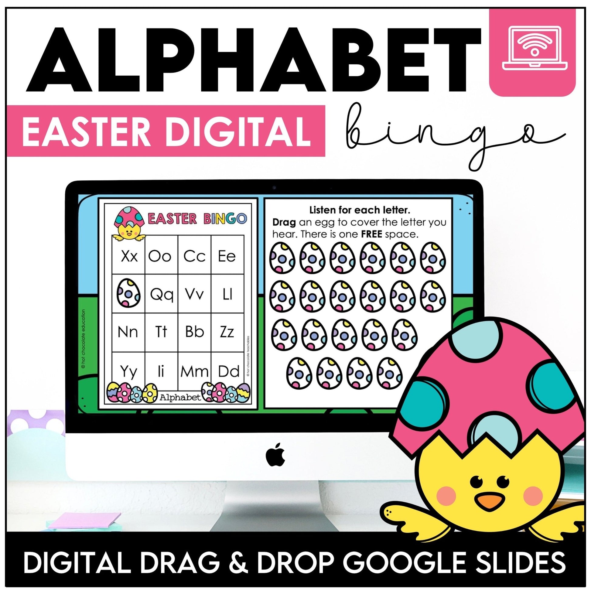 Easter Digital Alphabet Bingo Game – Letter Fluency A–Z - Hot Chocolate Teachables