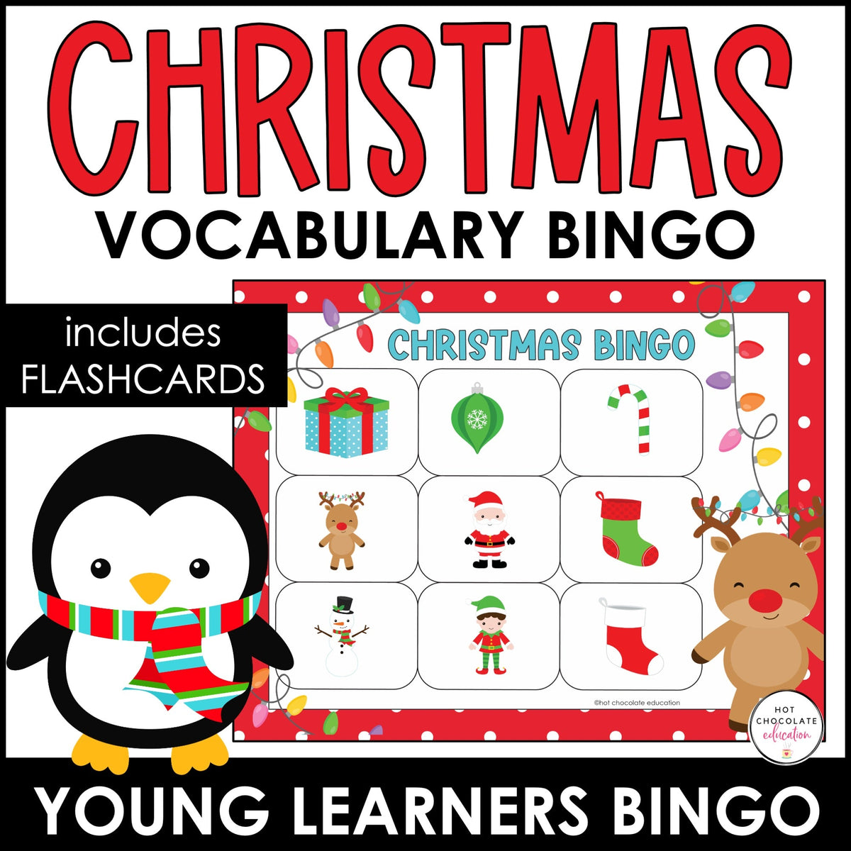 Easy Christmas Bingo & Flashcards – Pre-K & Kindergarten - Hot Chocolate Teachables