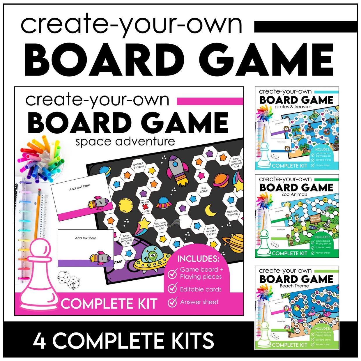 Editable Board Game Templates - Customize Blank Cards