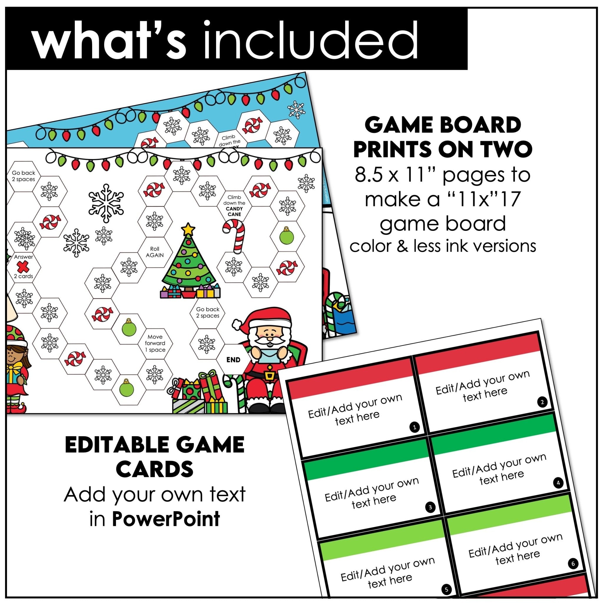 Editable Christmas Board Game | For ANY subject - Hot Chocolate Teachables