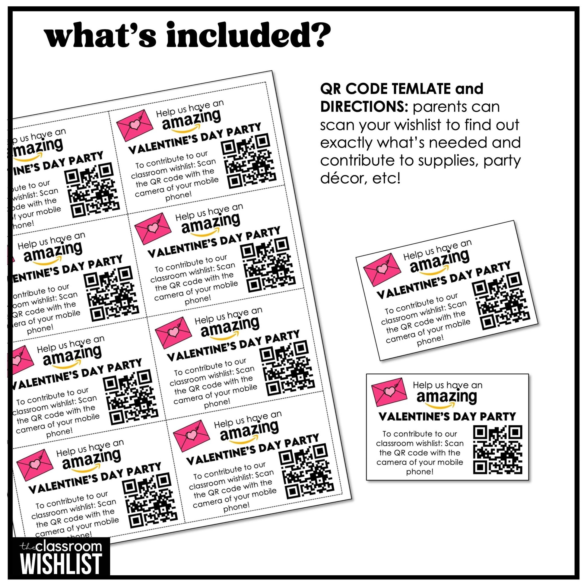 Editable Valentine’s Day Party Parent Letters | Card Exchange | QR Code Wishlist - Hot Chocolate Teachables