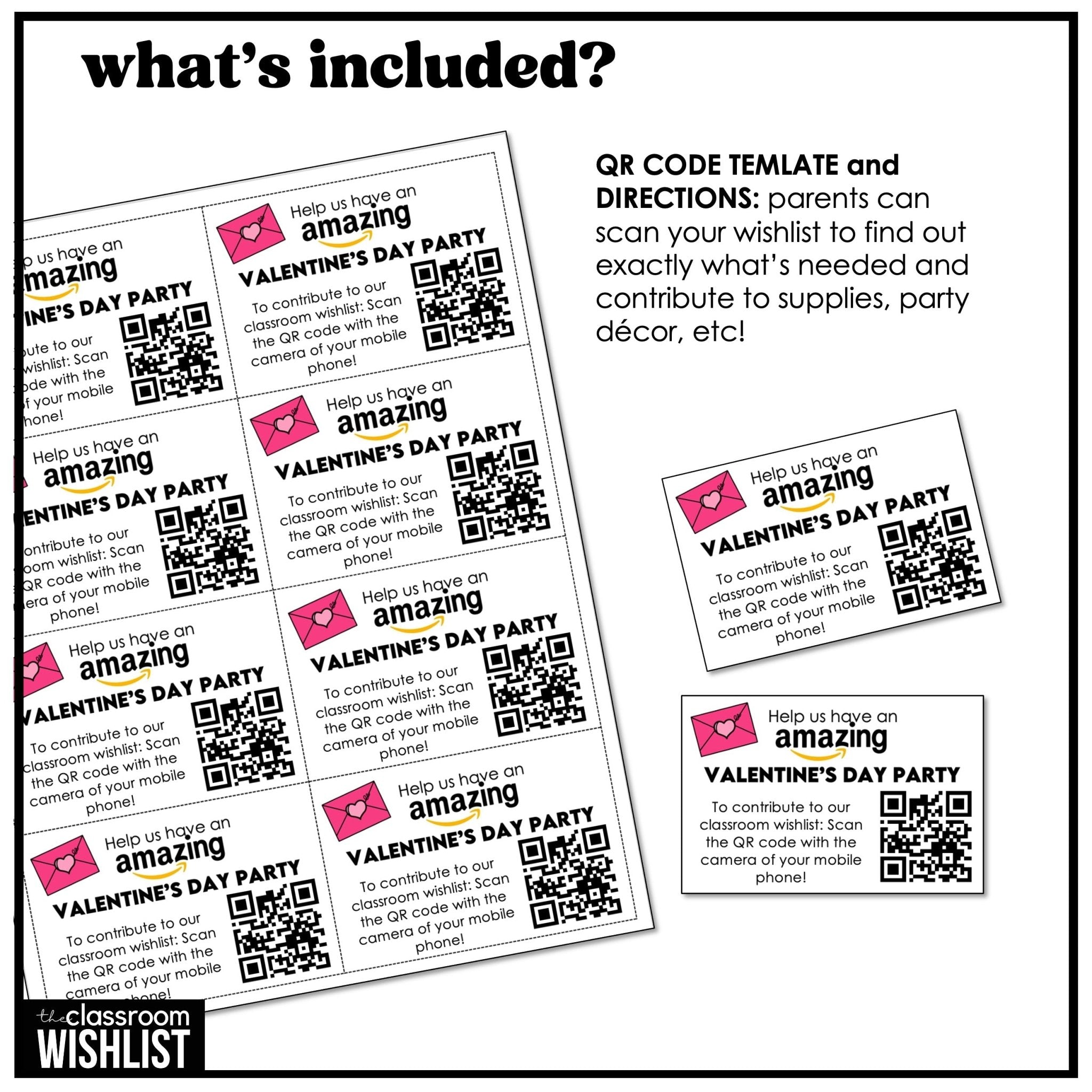 Editable Valentine’s Day Party Parent Letters | Card Exchange | QR Code Wishlist - Hot Chocolate Teachables
