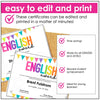 End of Year English Award Certificate - Editable Template