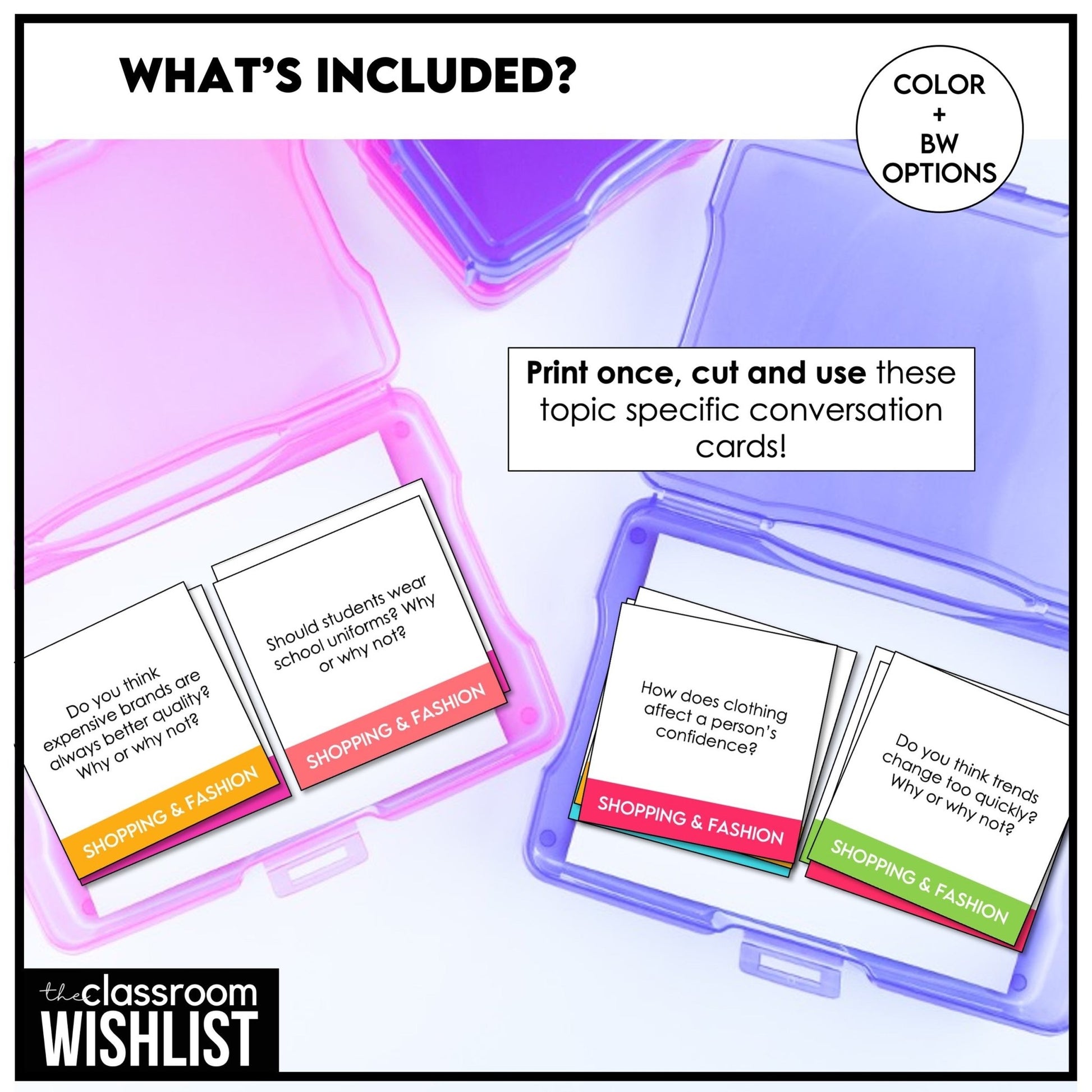 ESL Conversation Card Mega Bundle | Topic Based Questions for Teens & Adults - Hot Chocolate Teachables