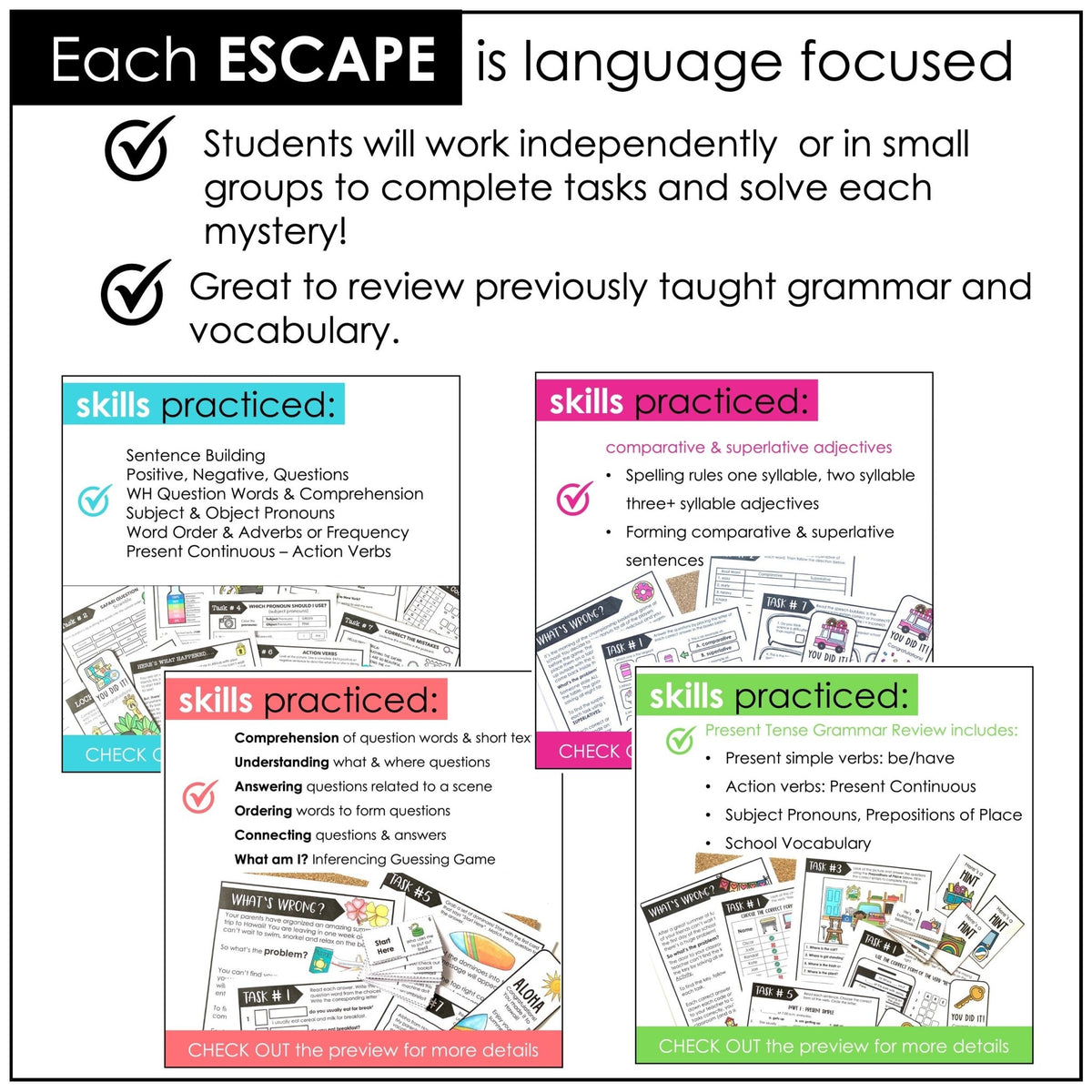 ESL Escape Room Mega Bundle – Grammar, Vocabulary & Holidays - Hot Chocolate Teachables