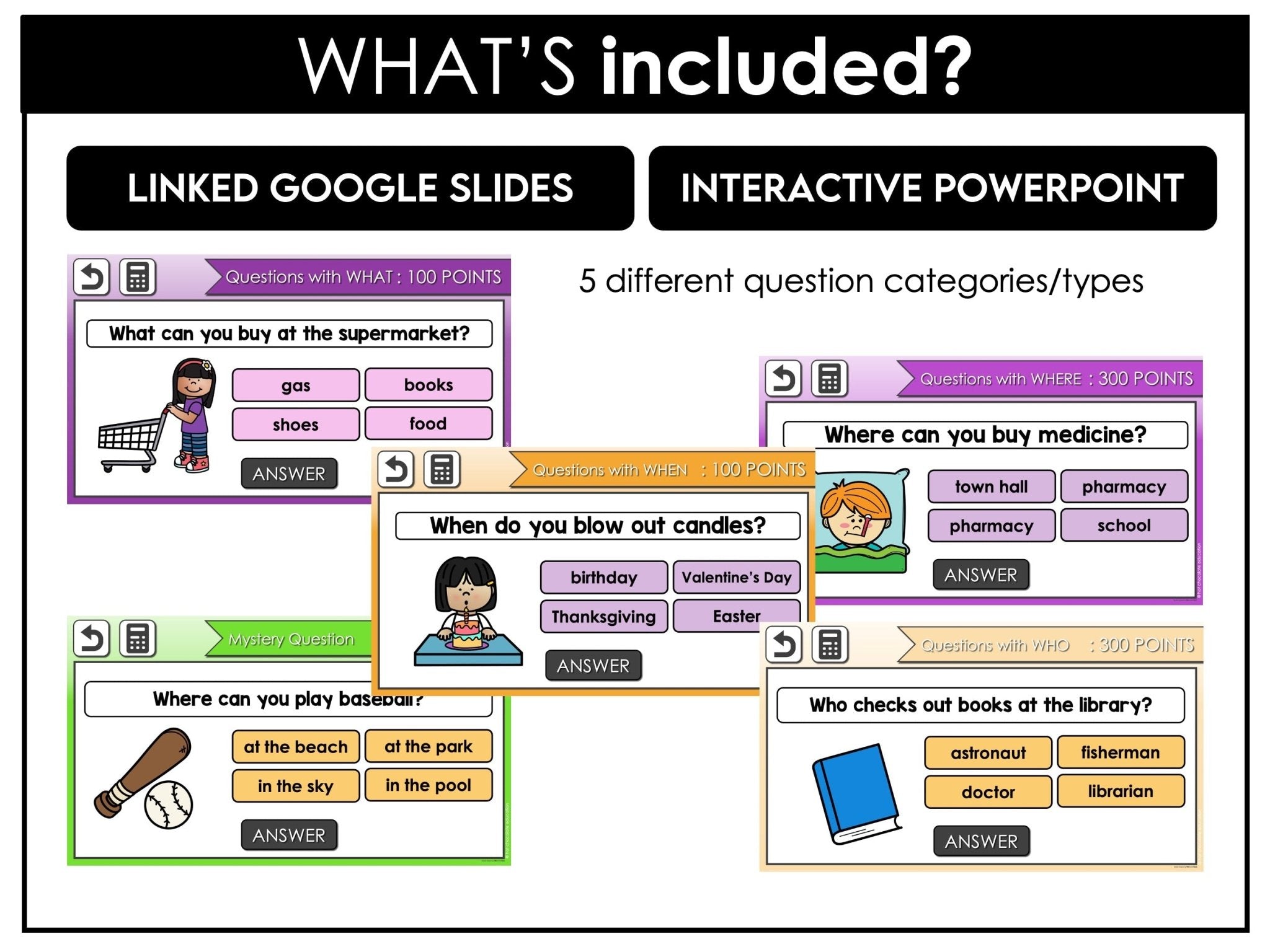 ESL GRAMMAR SKILLS BUNDLE - 30 Jeopardy Style Digital Game Shows - Hot Chocolate Teachables