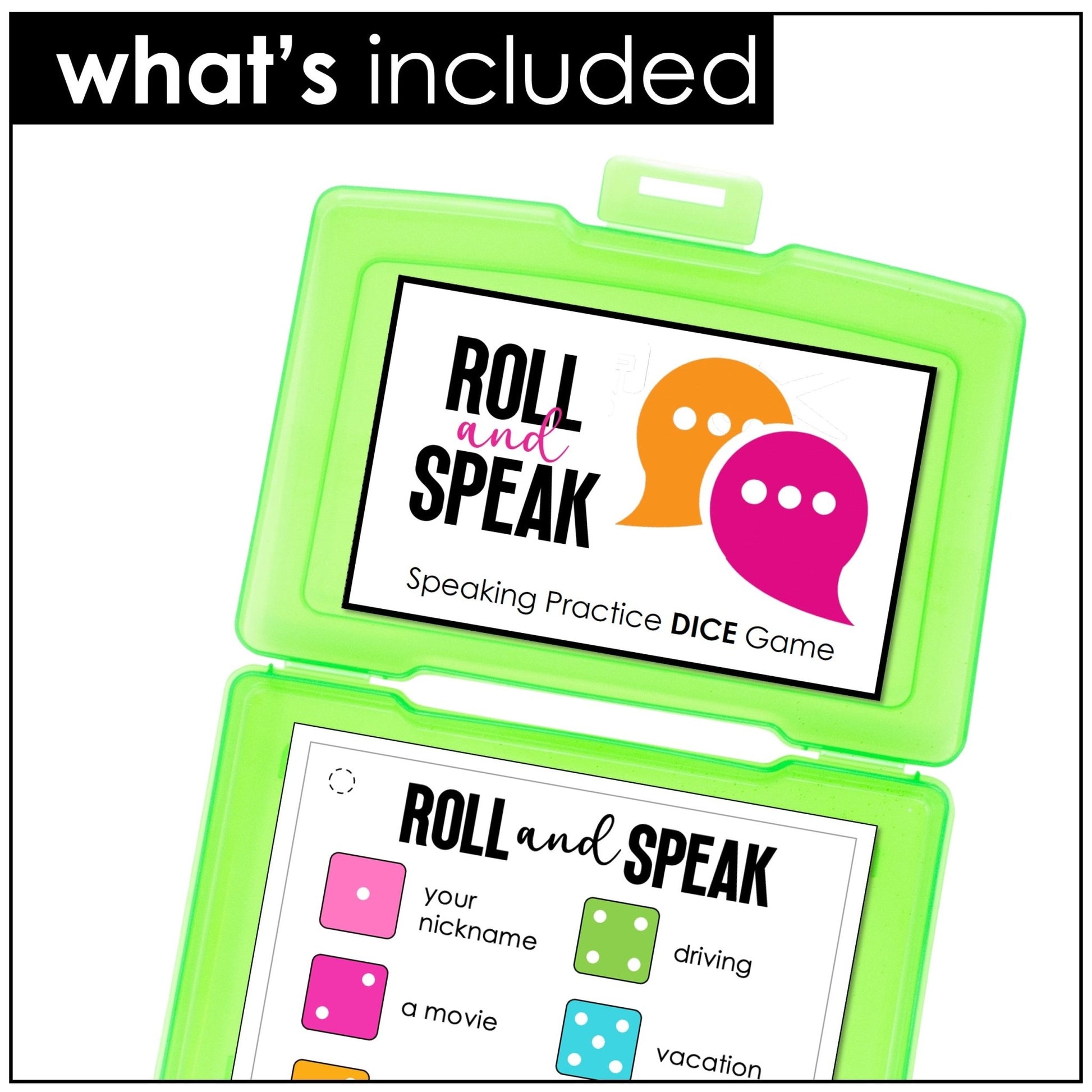 ESL Speaking Dice Game - Basic Vocabulary Student Led Speaking Activity - Hot Chocolate Teachables