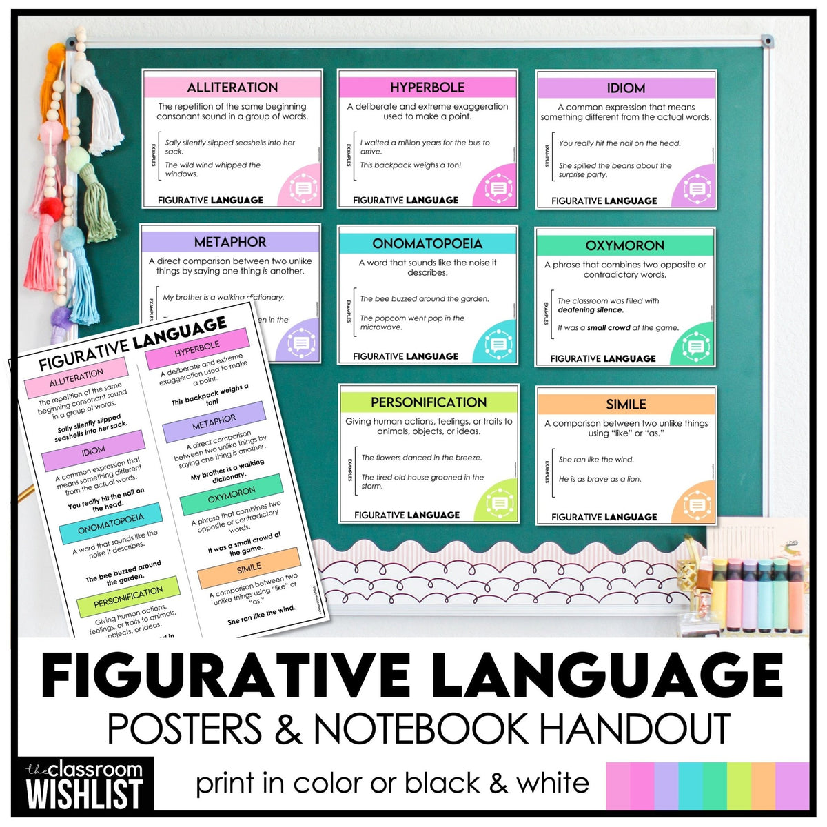 Figurative Language Poster.pdf Figurative Language Posters for ELA Bulletin Board