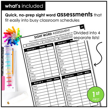 Dolch Sight Word Assessment + Progress Monitoring - Hot Chocolate ...