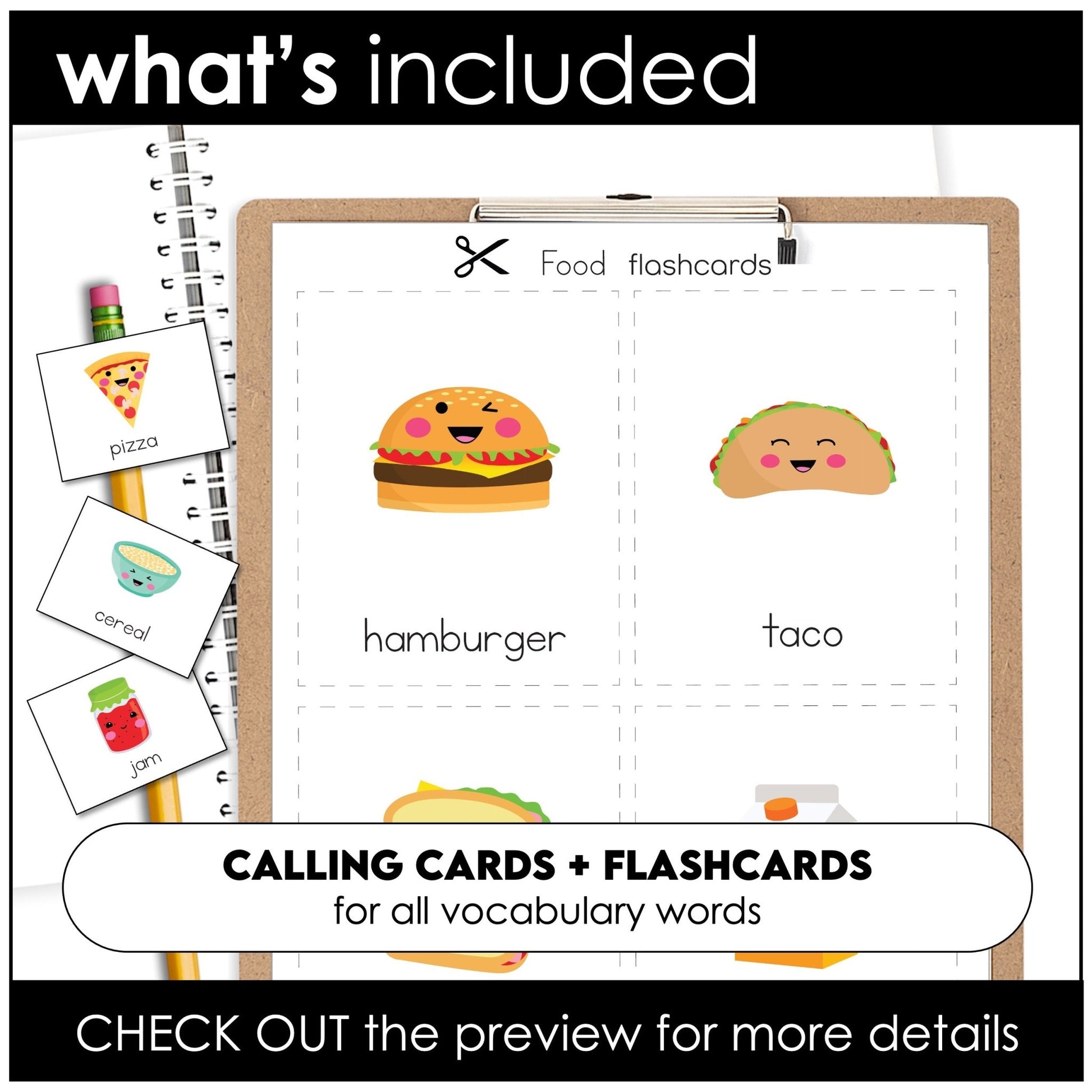 Food and Drink Bingo Game + Flashcards - Hot Chocolate Teachables